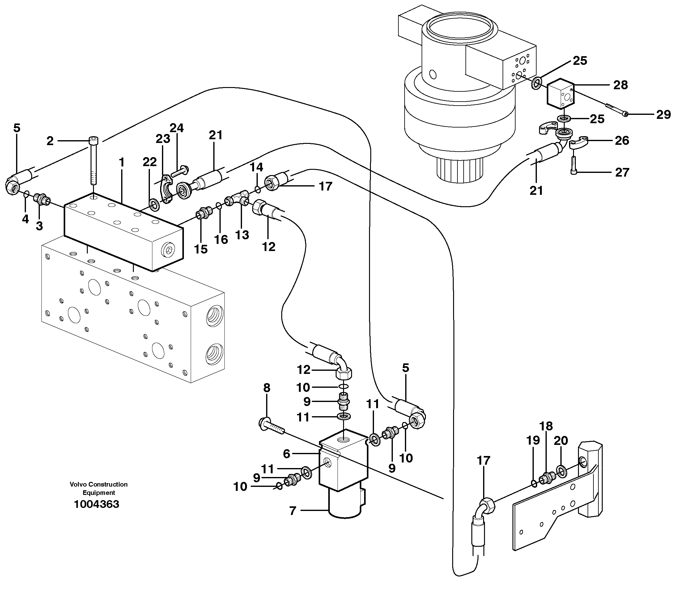Схема запчастей Volvo EW160B - 88890 Hydraulic system, Float position valve EW160B