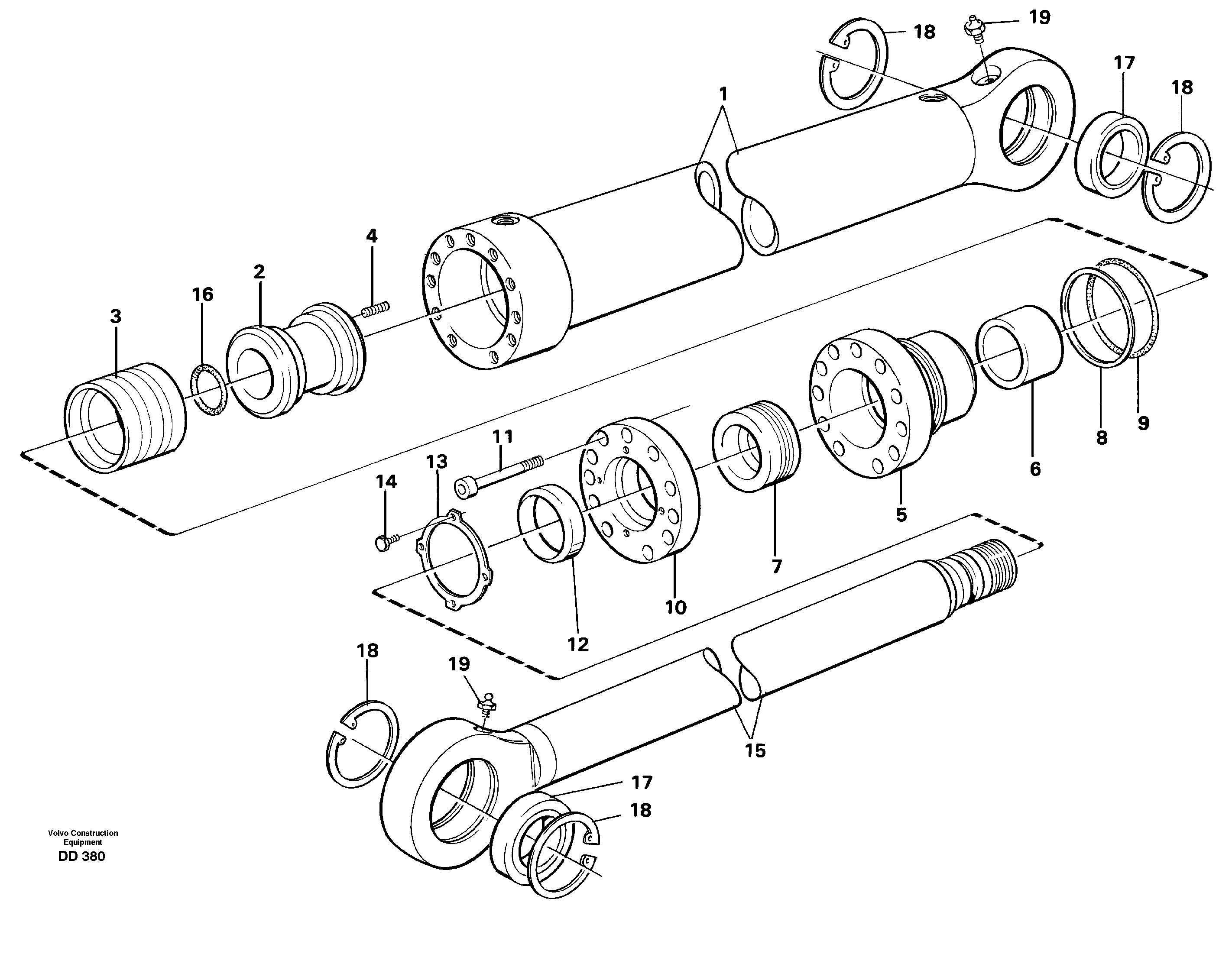 Схема запчастей Volvo EW160B - 39772 Гидроцилиндр ATTACHMENTS ATTACHMENTS BUCKETS