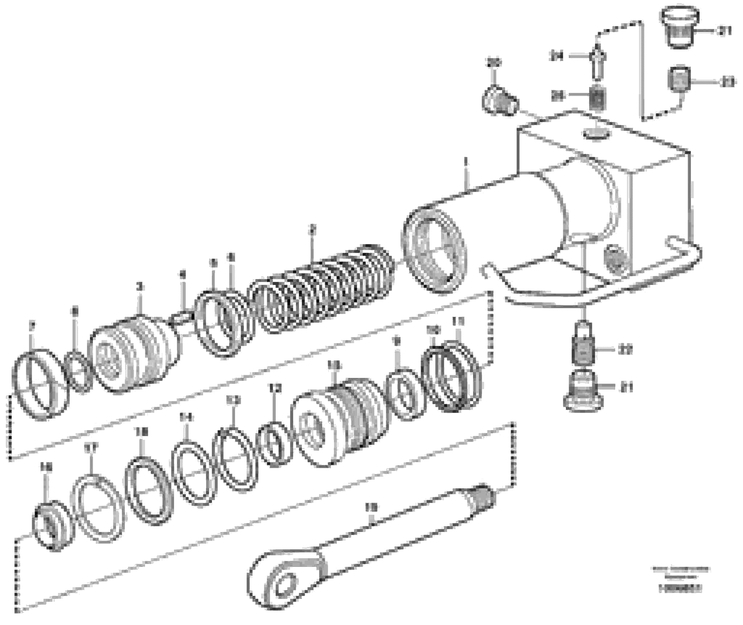 Схема запчастей Volvo EW160B - 44563 Hydraulic cylinder, quick attachment EW160B