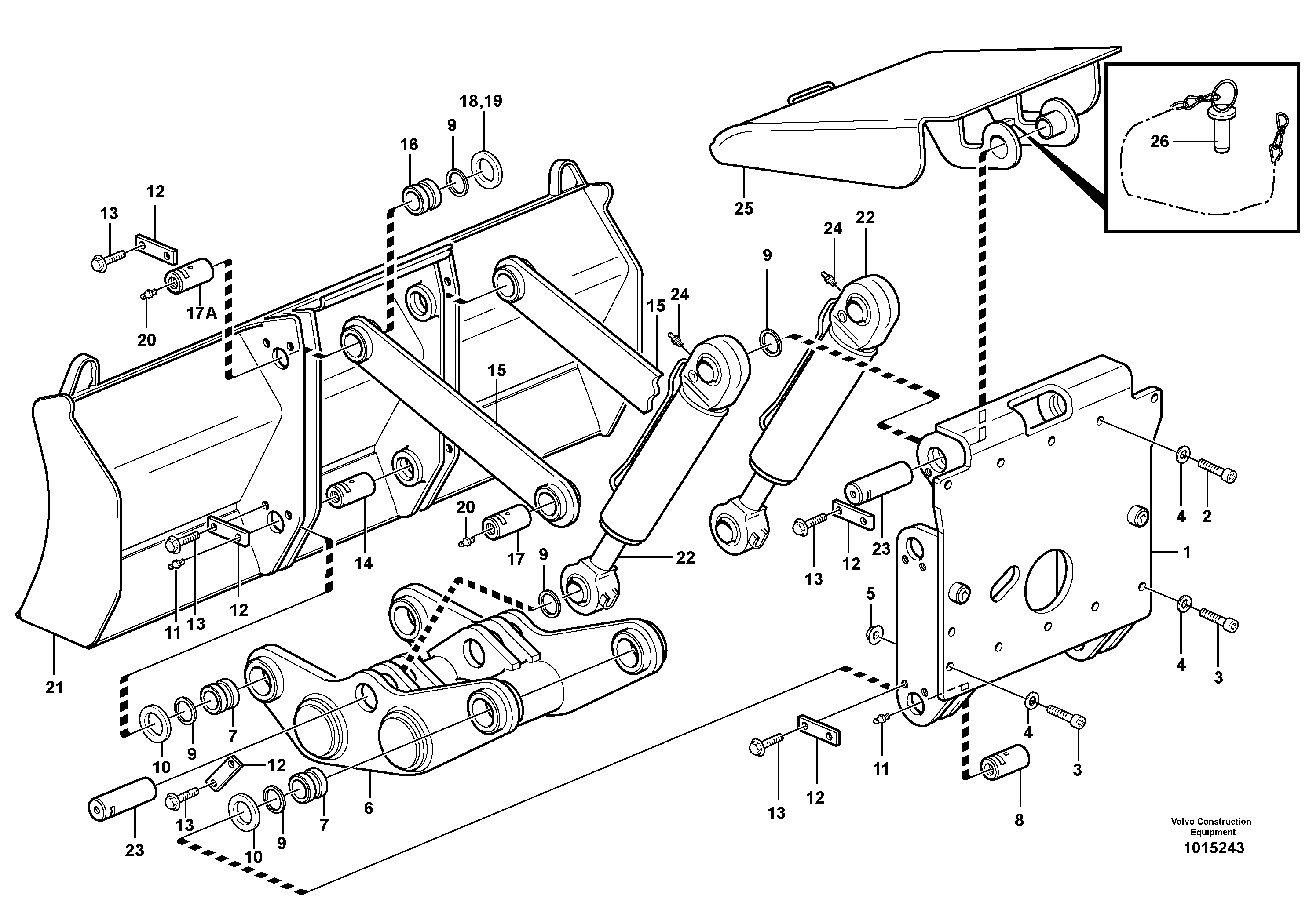 Схема запчастей Volvo EW160B - 44823 Лезвие отвала (аутригера) EW160B