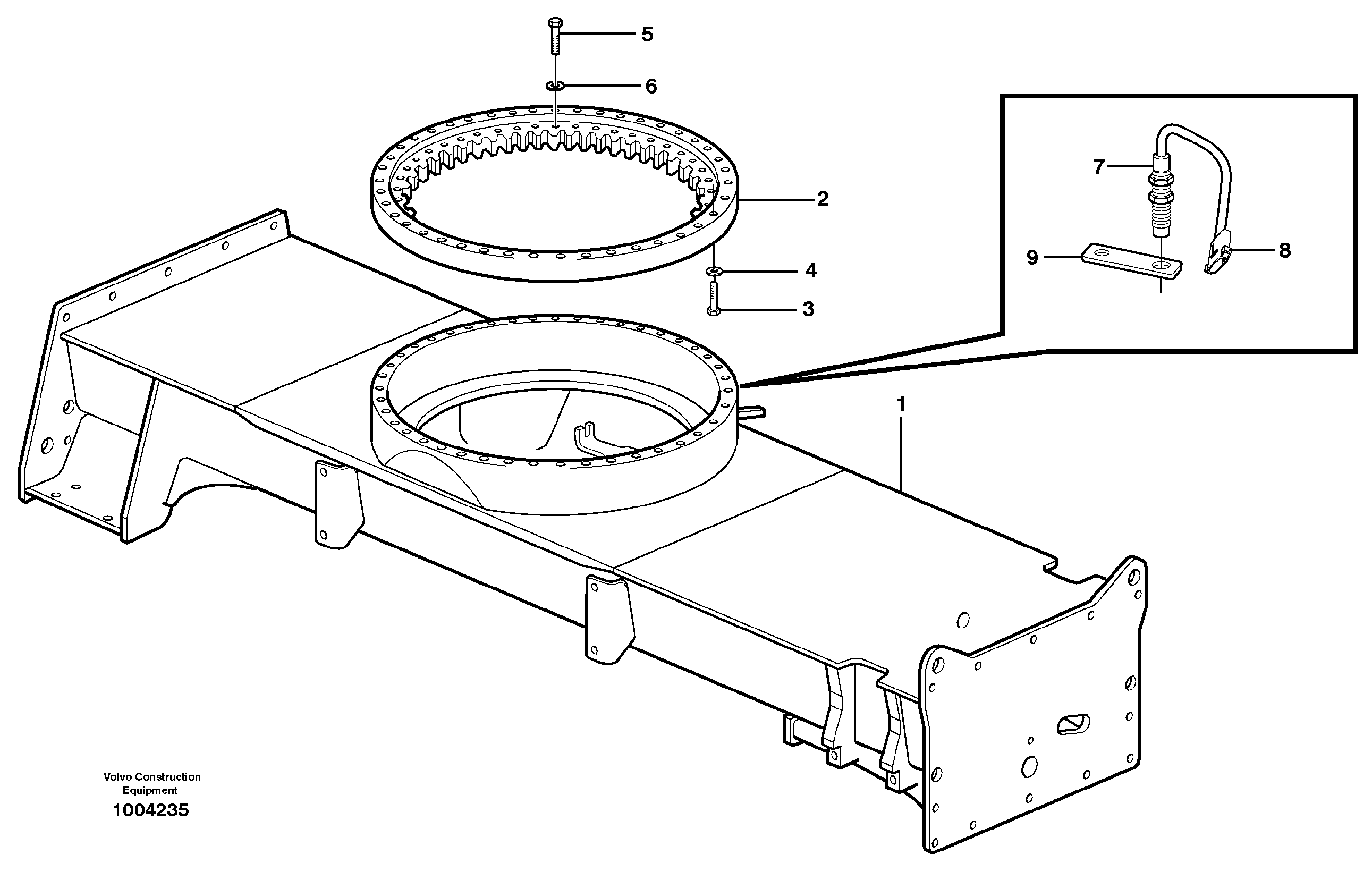 Схема запчастей Volvo EW160B - 71767 Slewing ring attachment EW160B