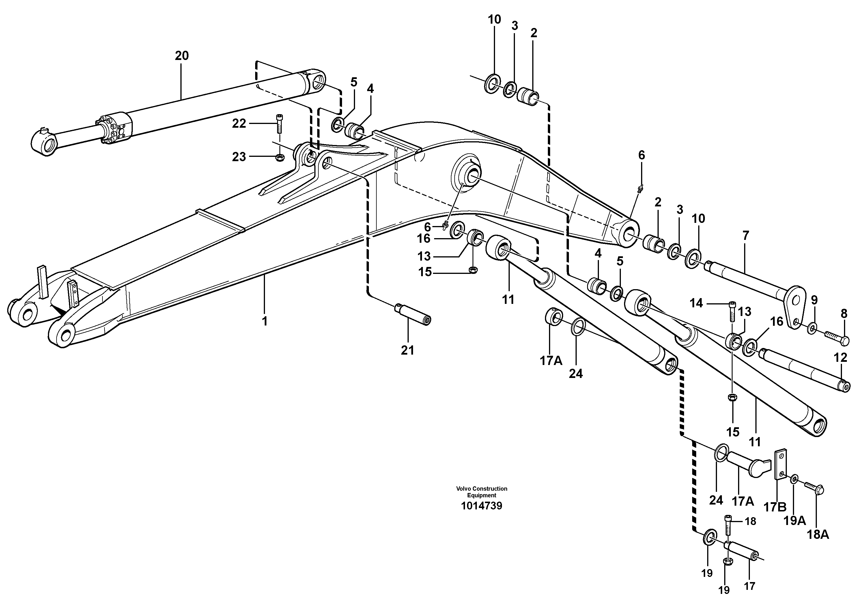Схема запчастей Volvo EW160B - 55109 Backhoe equipment EW160B
