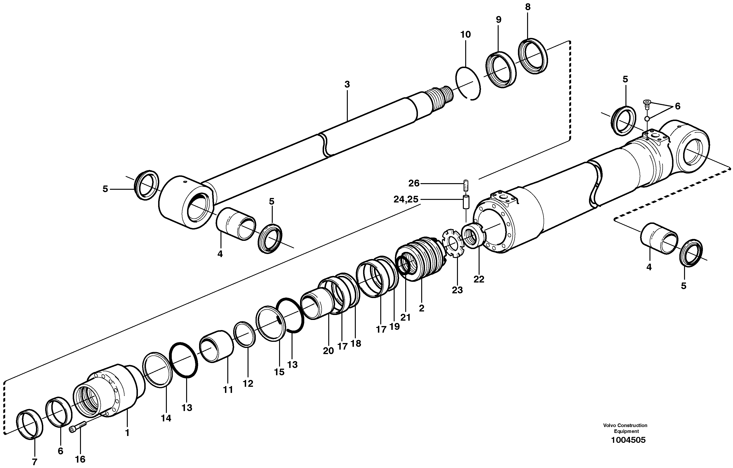 Схема запчастей Volvo EW160B - 92062 Dipper arm cylinder EW160B