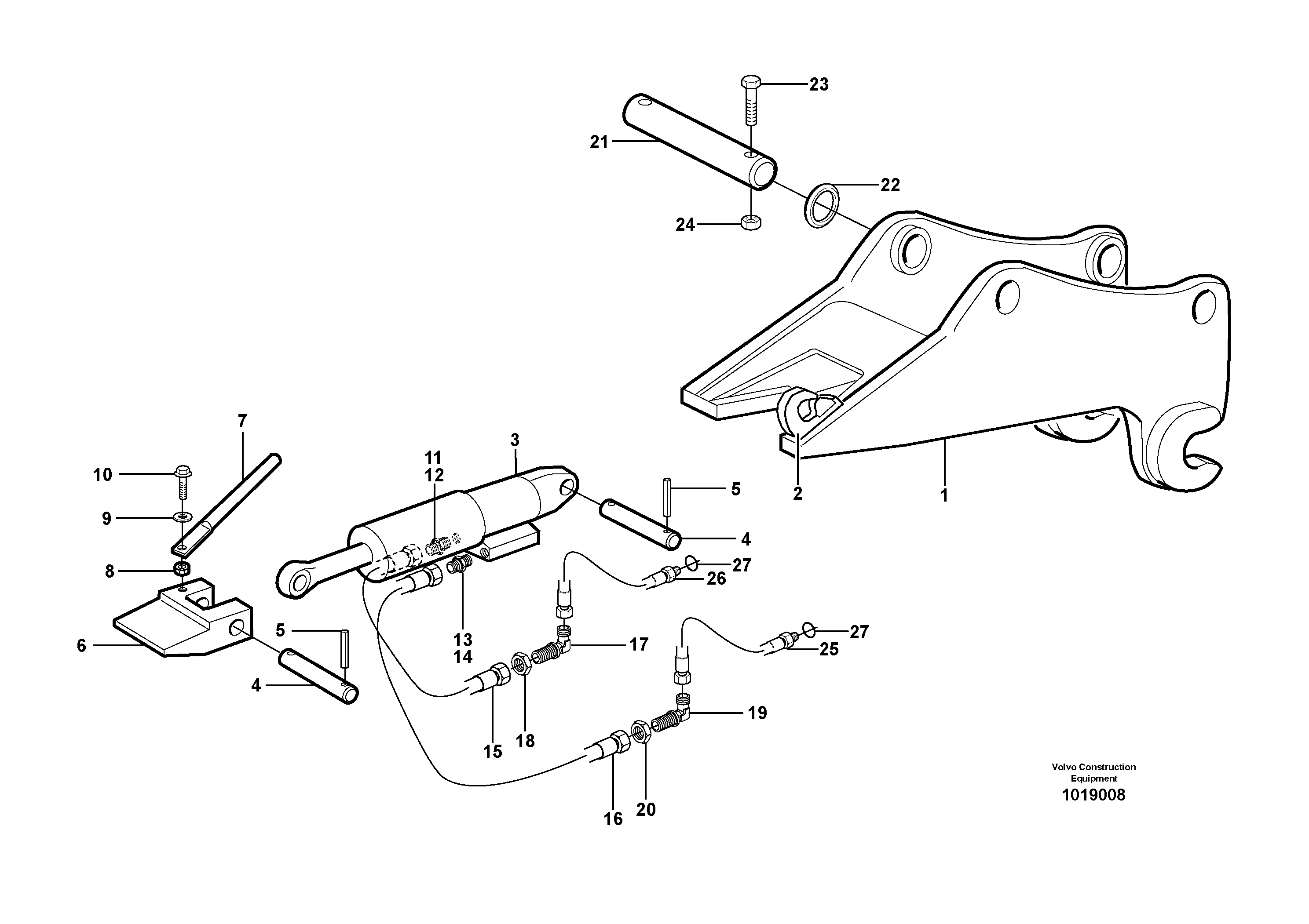 Схема запчастей Volvo EW180B - 72644 Quickfit, hydraulic, S1 EW180B