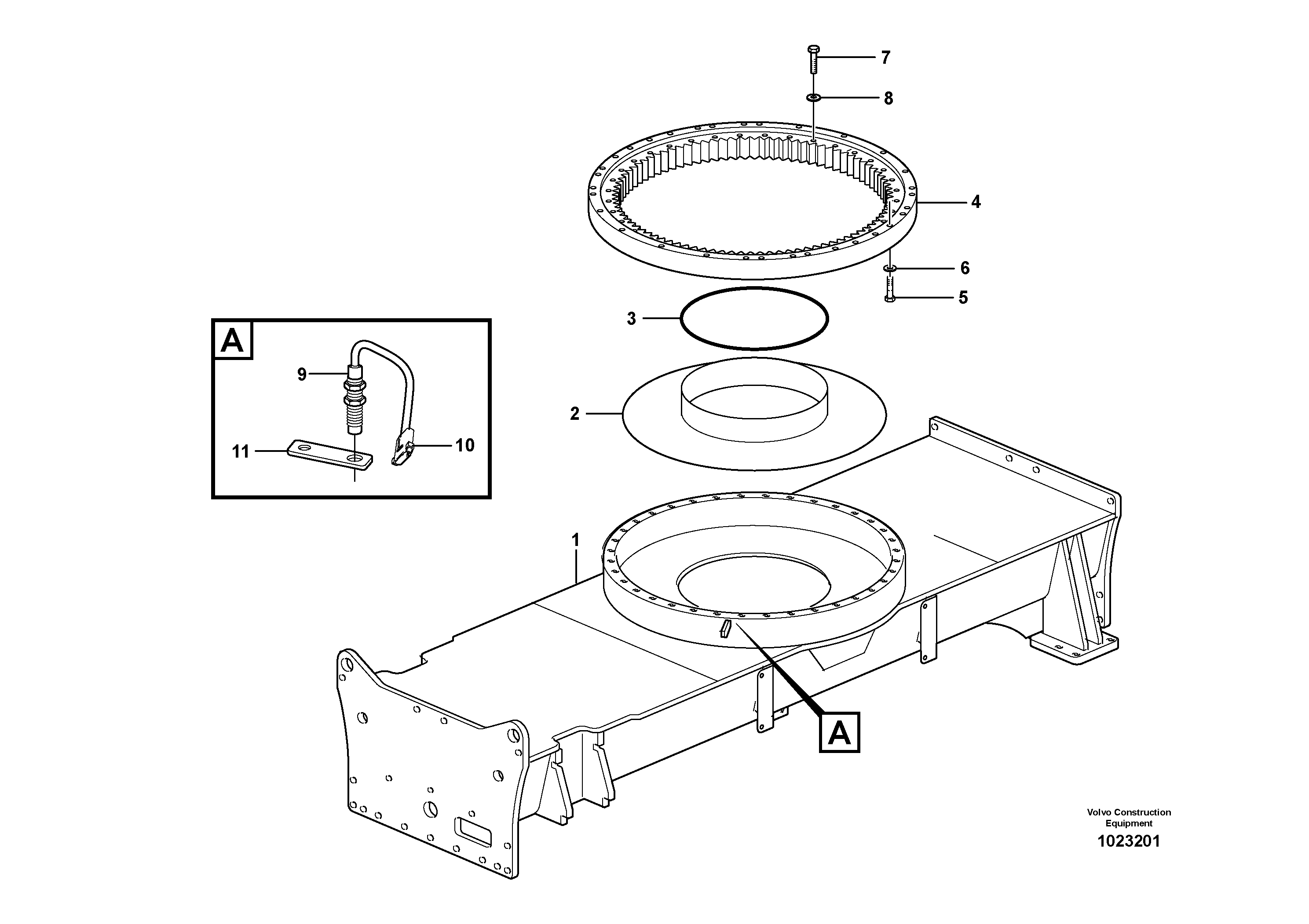 Схема запчастей Volvo EW180B - 67892 Slewing ring attachment EW180B