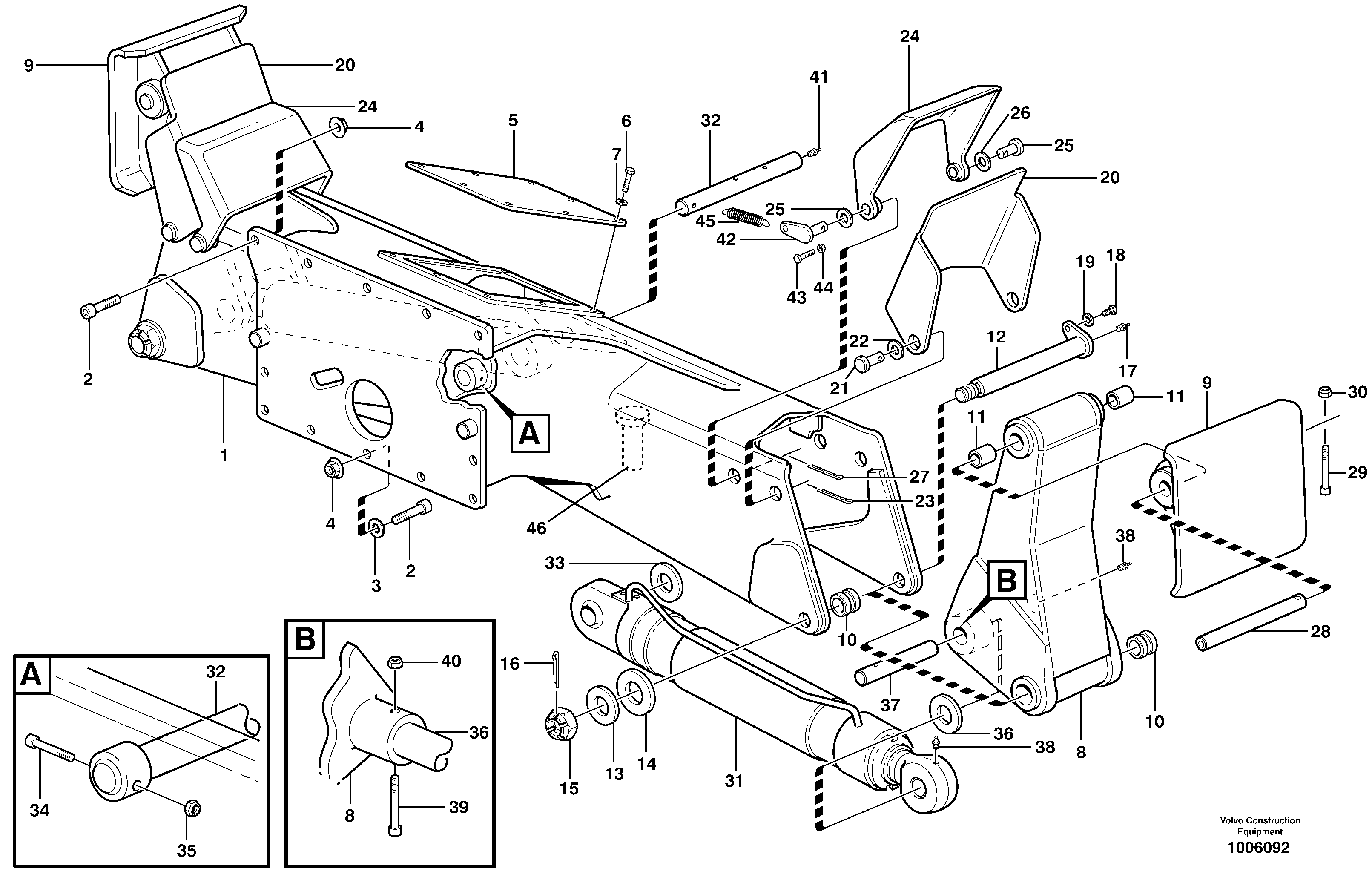 Схема запчастей Volvo EW180B - 18523 Stabilisers EW180B