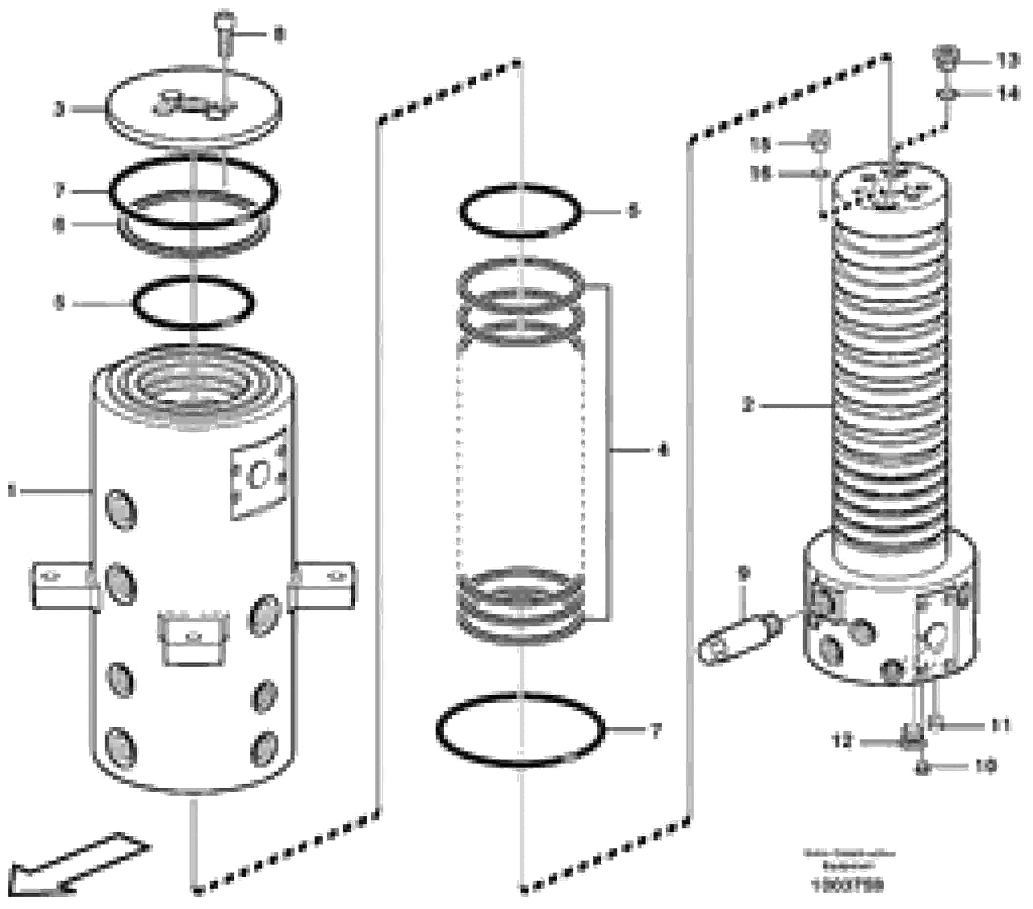 Схема запчастей Volvo EW180B - 1835 Шарнир поворотный EW180B