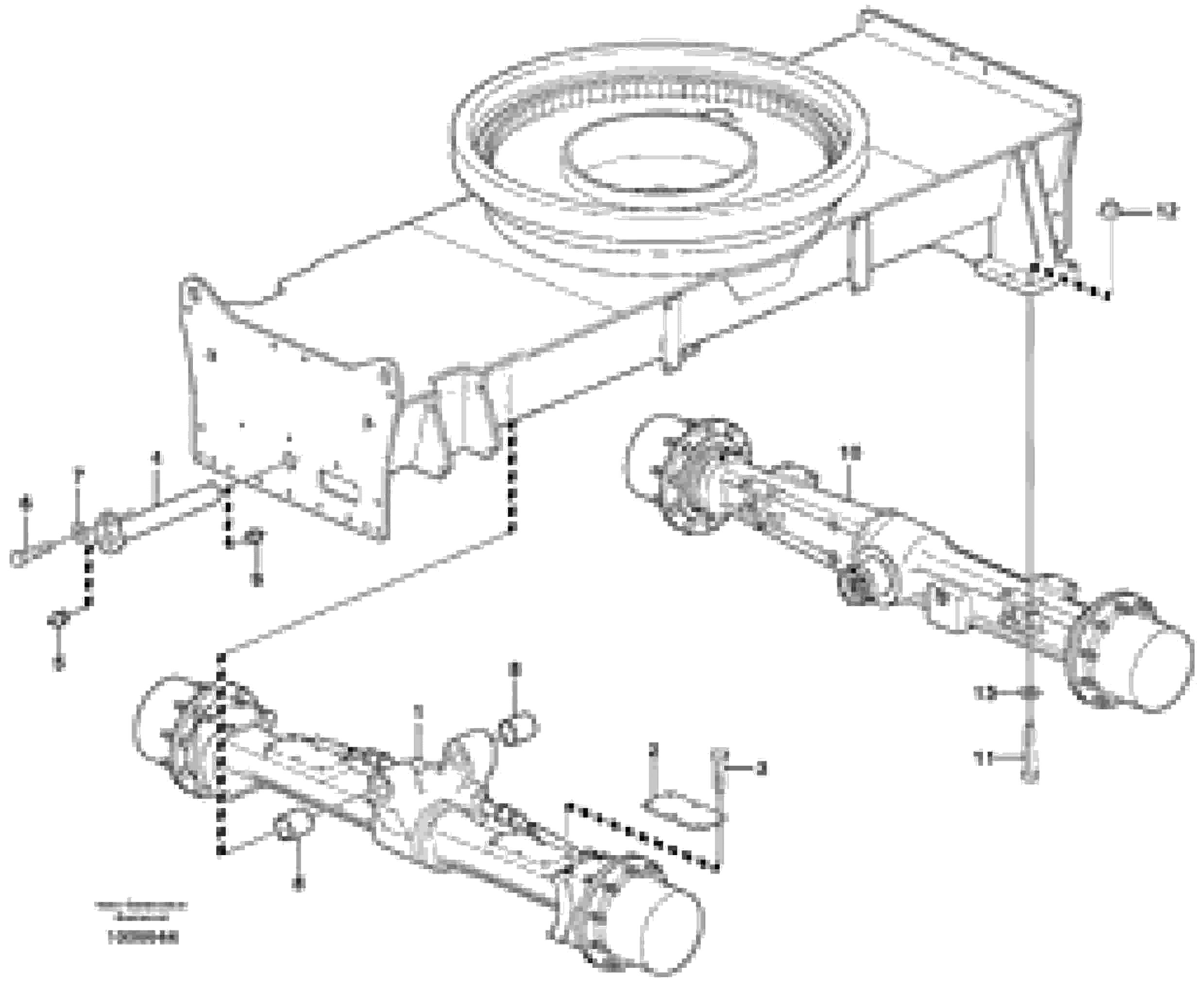 Схема запчастей Volvo EW180B - 23333 Planet axles with fitting parts EW180B