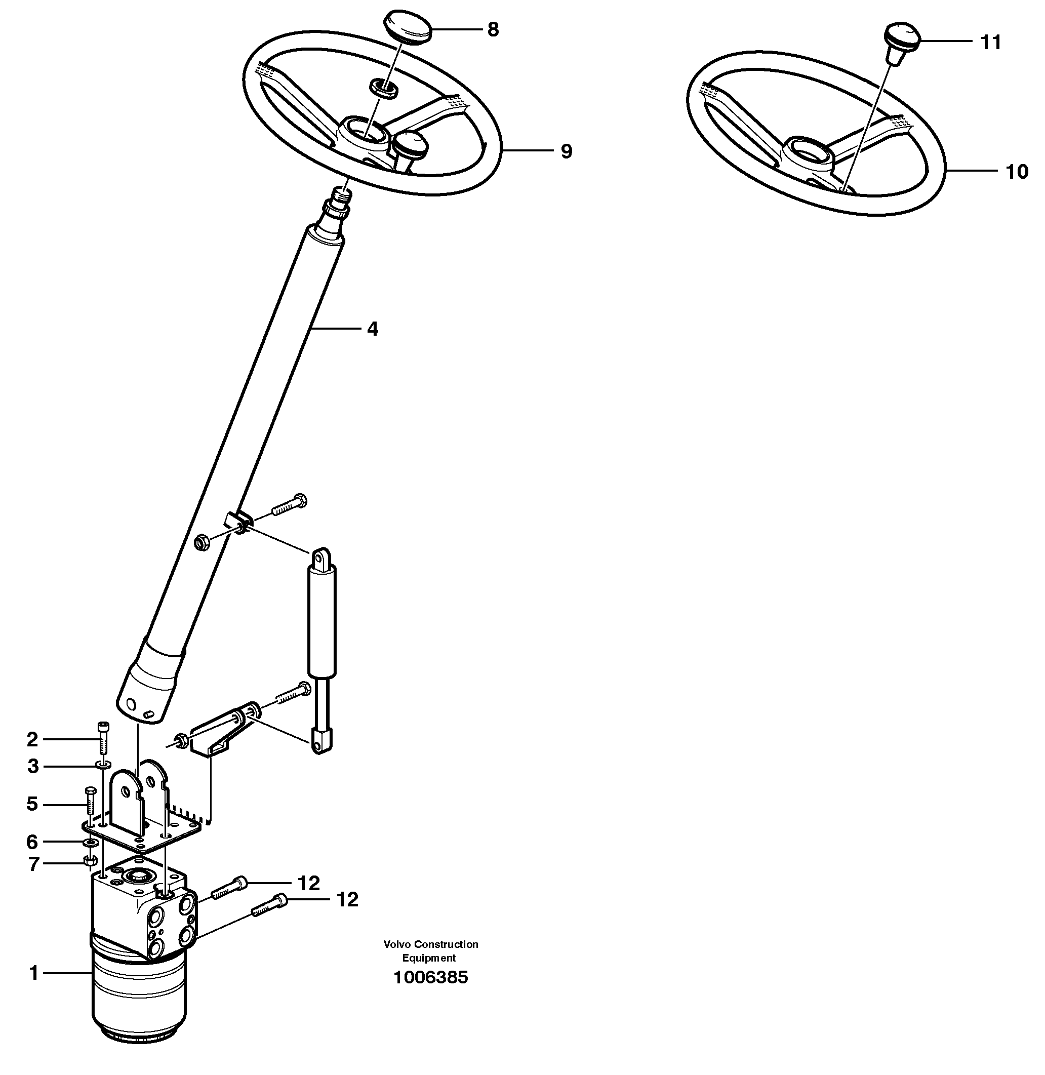 Схема запчастей Volvo EW180B - 26947 Adjustable steering column EW180B
