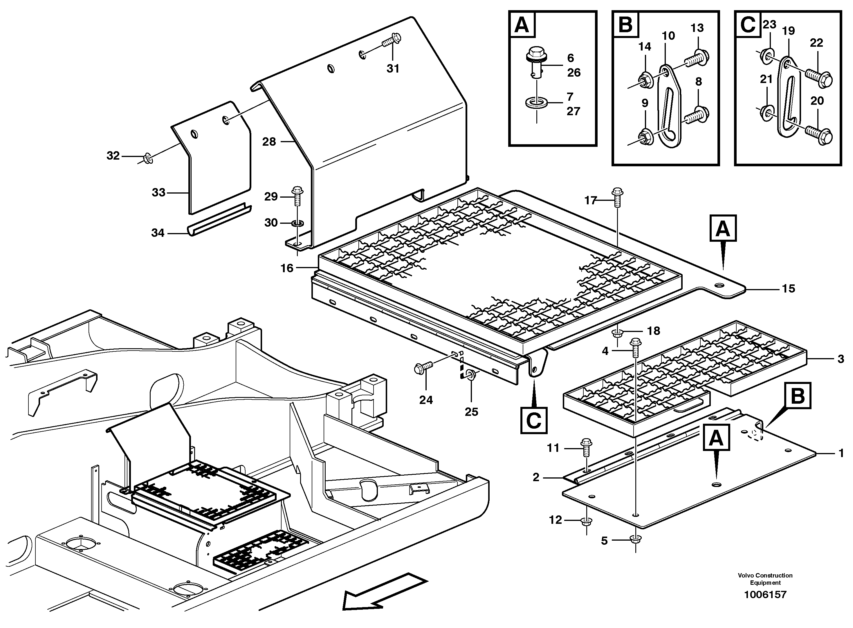 Схема запчастей Volvo EW180B - 17168 Foot step EW180B
