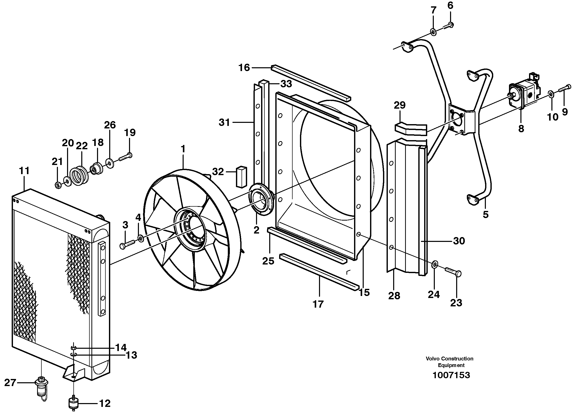 Схема запчастей Volvo EW180B - 45717 Радиатор масляной для гидравлики EW180B