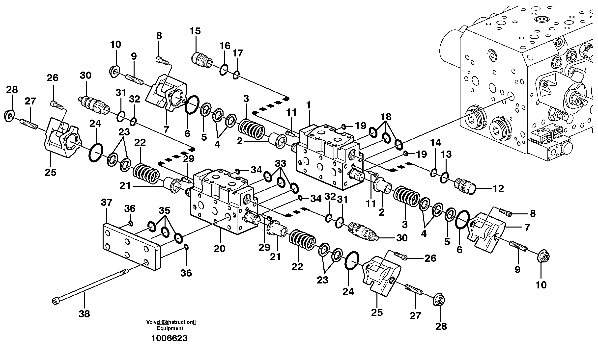 Схема запчастей Volvo EW180B - 106367 Hydraulic valve, X2 EW180B