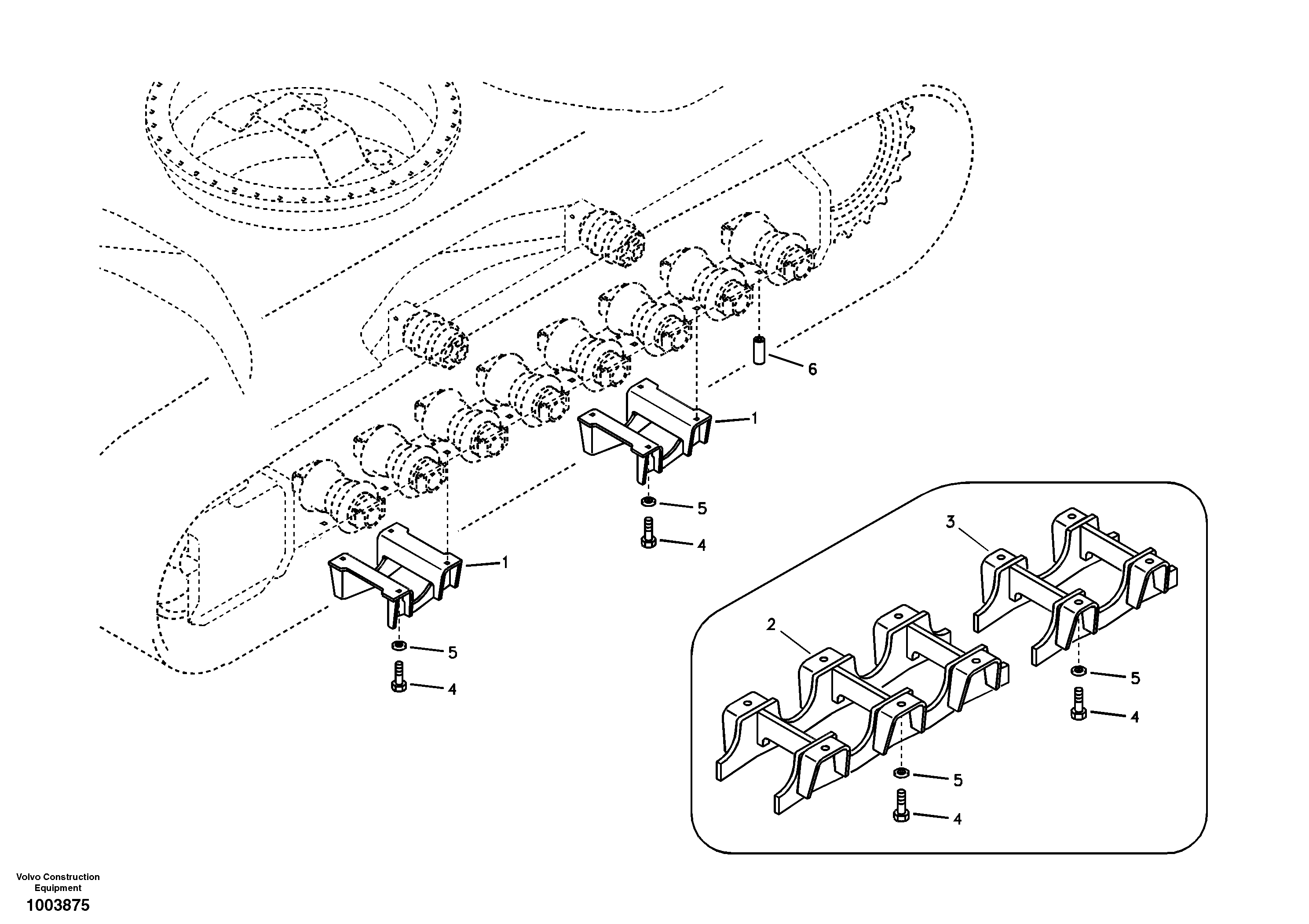 Схема запчастей Volvo EC330B - 6099 Undercarriage, track guards EC330B SER NO INT 10713- EU&NA 80001-