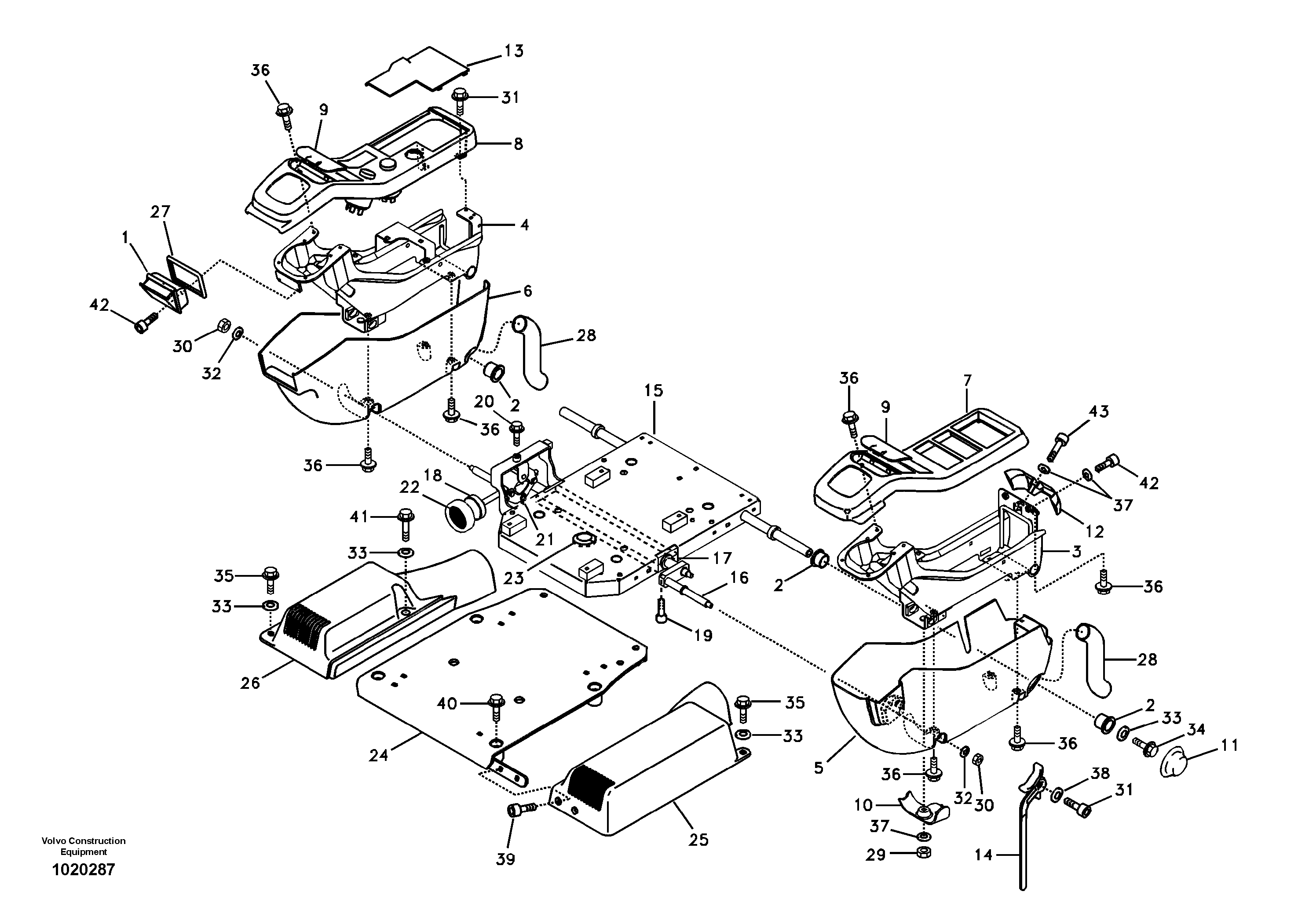 Схема запчастей Volvo EC330B - 87577 Instrument panel, control panel EC330B SER NO INT 10713- EU&NA 80001-