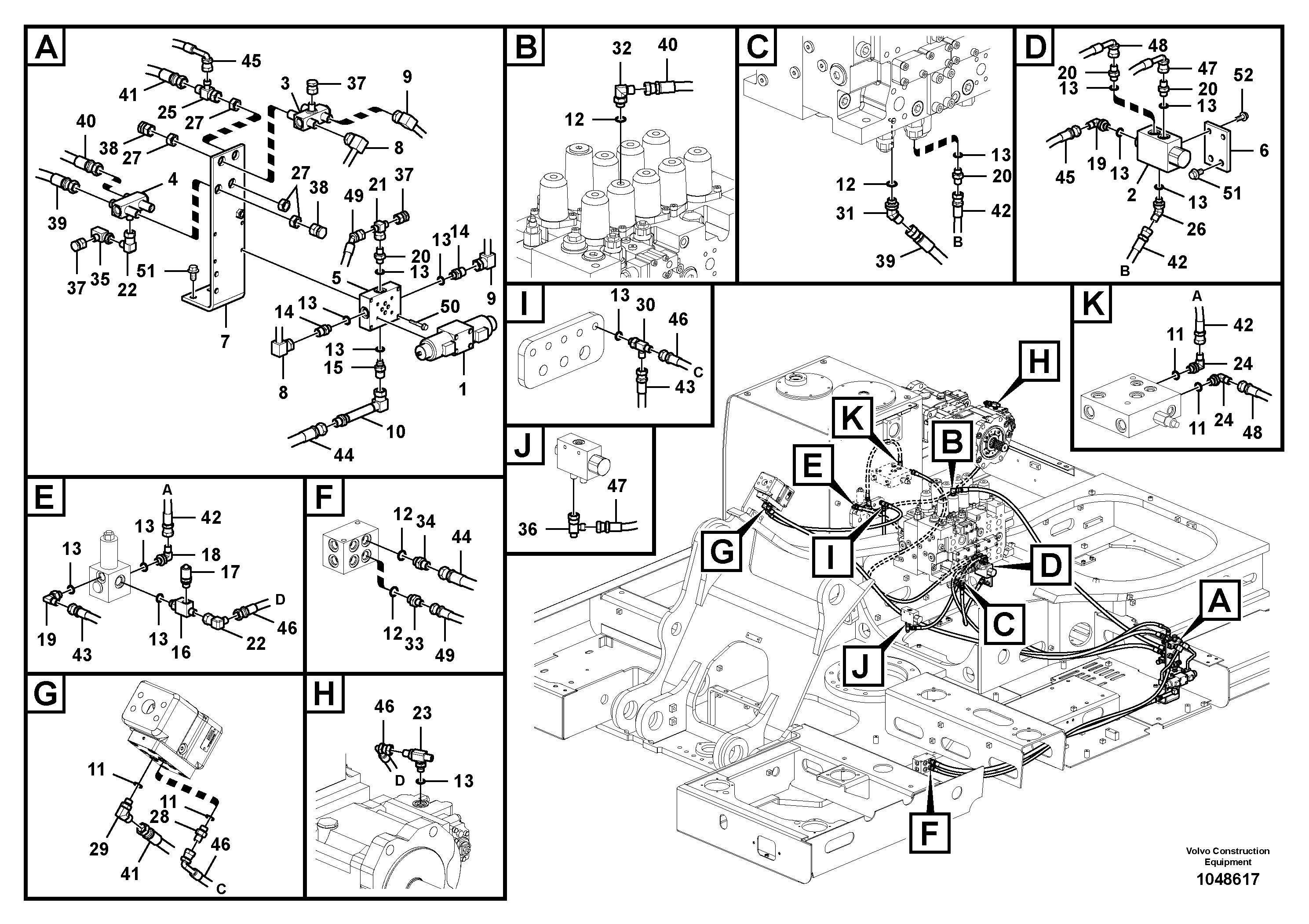 Схема запчастей Volvo EC330B - 97423 Working hydraulic, hammer and shear for 1st pump flow EC330B SER NO INT 10713- EU&NA 80001-