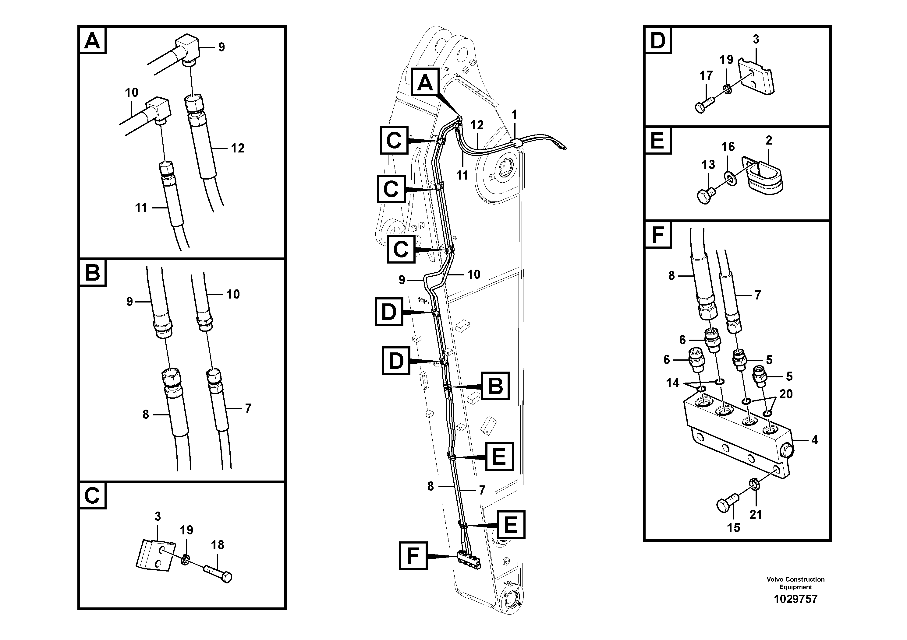 Схема запчастей Volvo EC330B - 74356 Working hydraulic, quick fit on dipper arm EC330B SER NO INT 10713- EU&NA 80001-