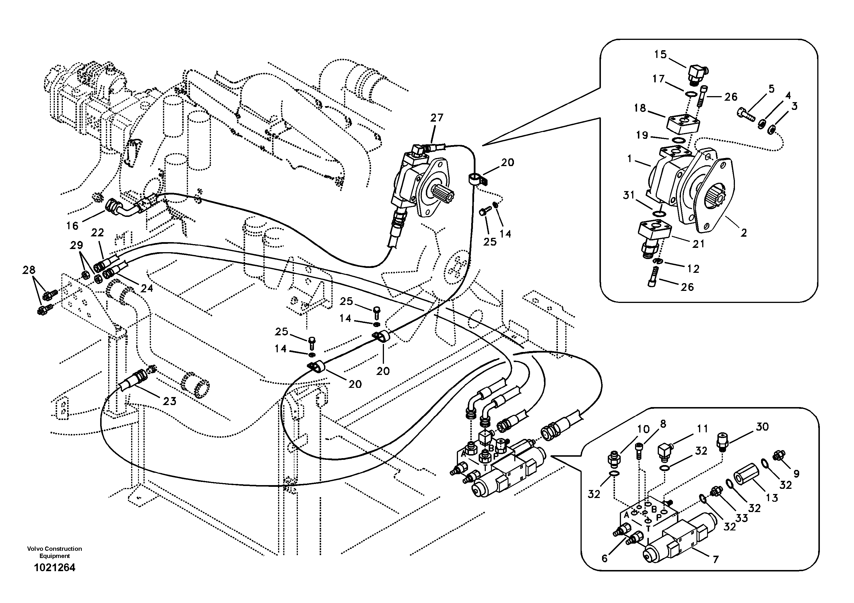 Схема запчастей Volvo EC330B - 103373 Working hydraulic, slope and rotator on upper frame EC330B SER NO INT 10713- EU&NA 80001-