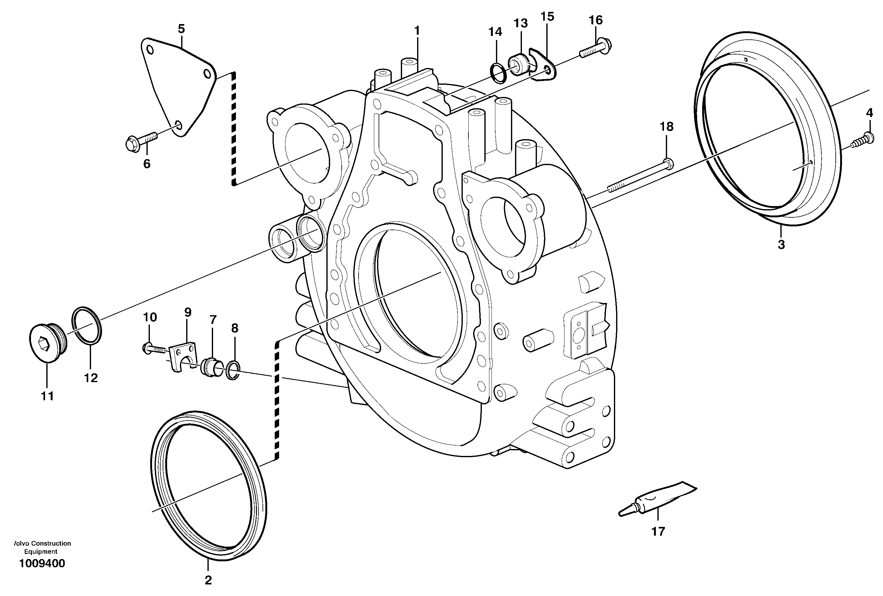 Схема запчастей Volvo EC330B - 50067 Картер маховика EC330B SER NO INT 10713- EU&NA 80001-