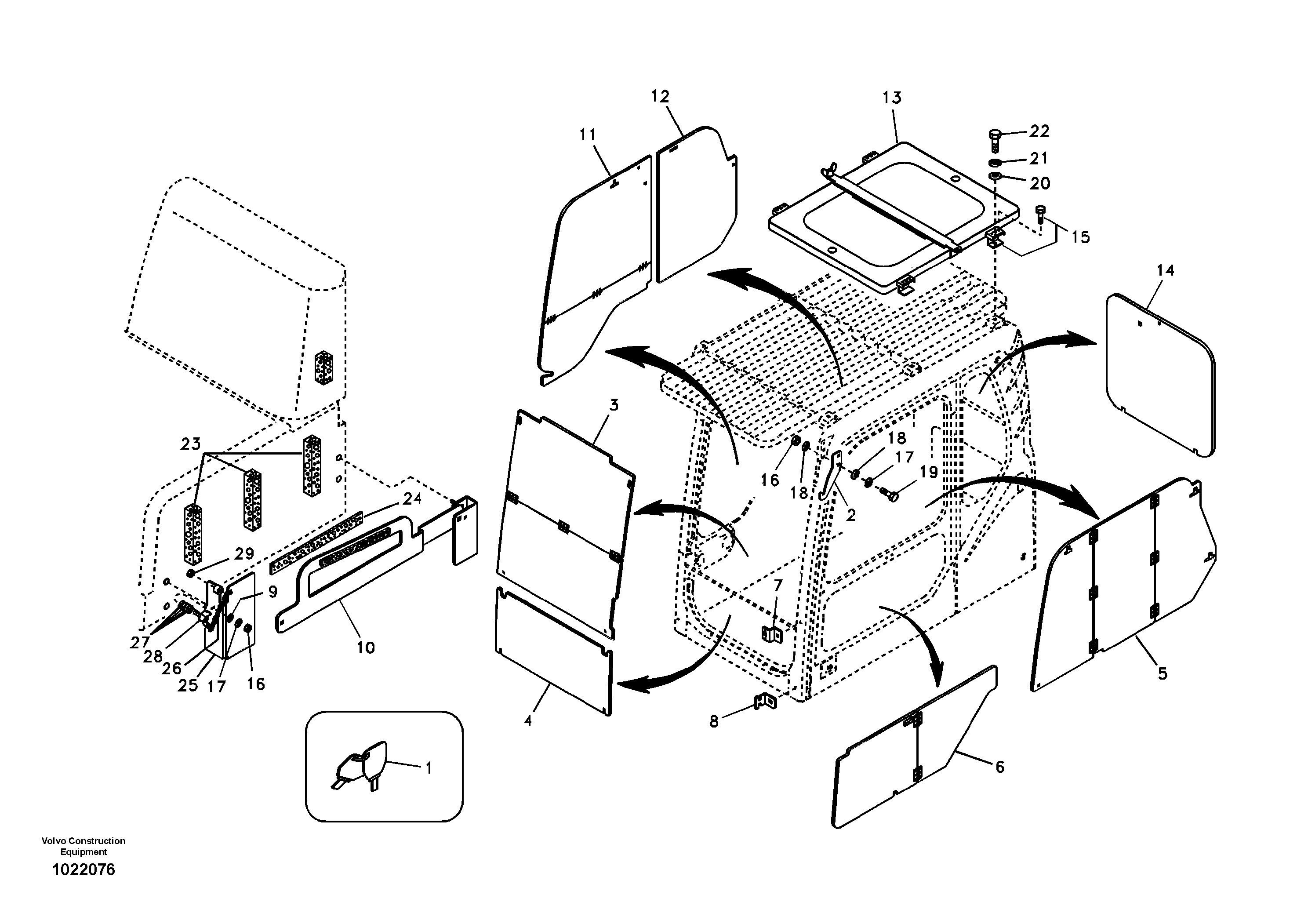 Схема запчастей Volvo EC330B - 74960 Antitheft system EC330B SER NO INT 10713- EU&NA 80001-