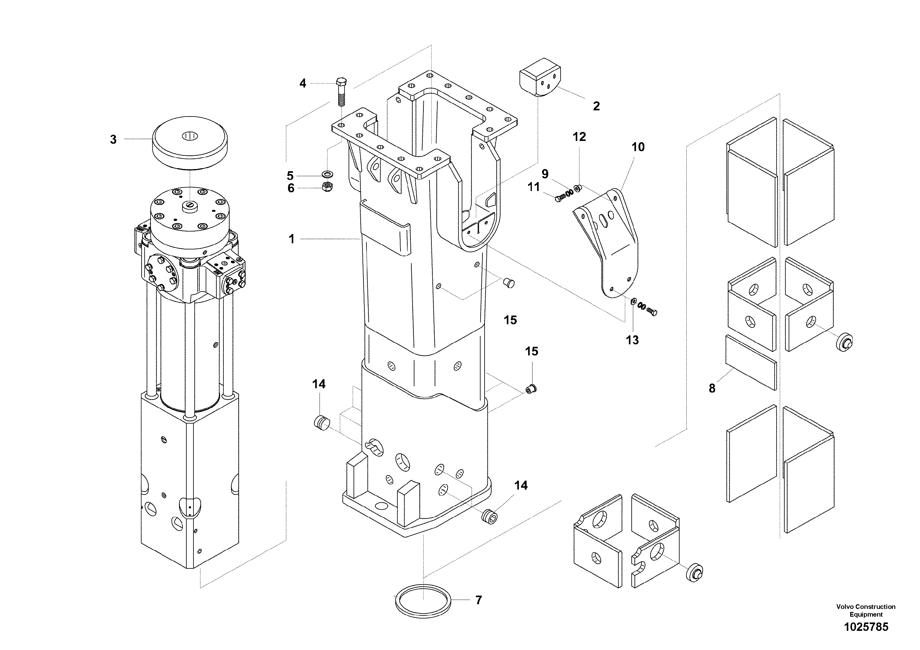 Схема запчастей Volvo EC330B - 40291 Hydraulic Hammer, Housing ATTACHMENTS ATTACHMENTS EXCAVATORS BUCKETS&HAMMERS, GEN. B/C