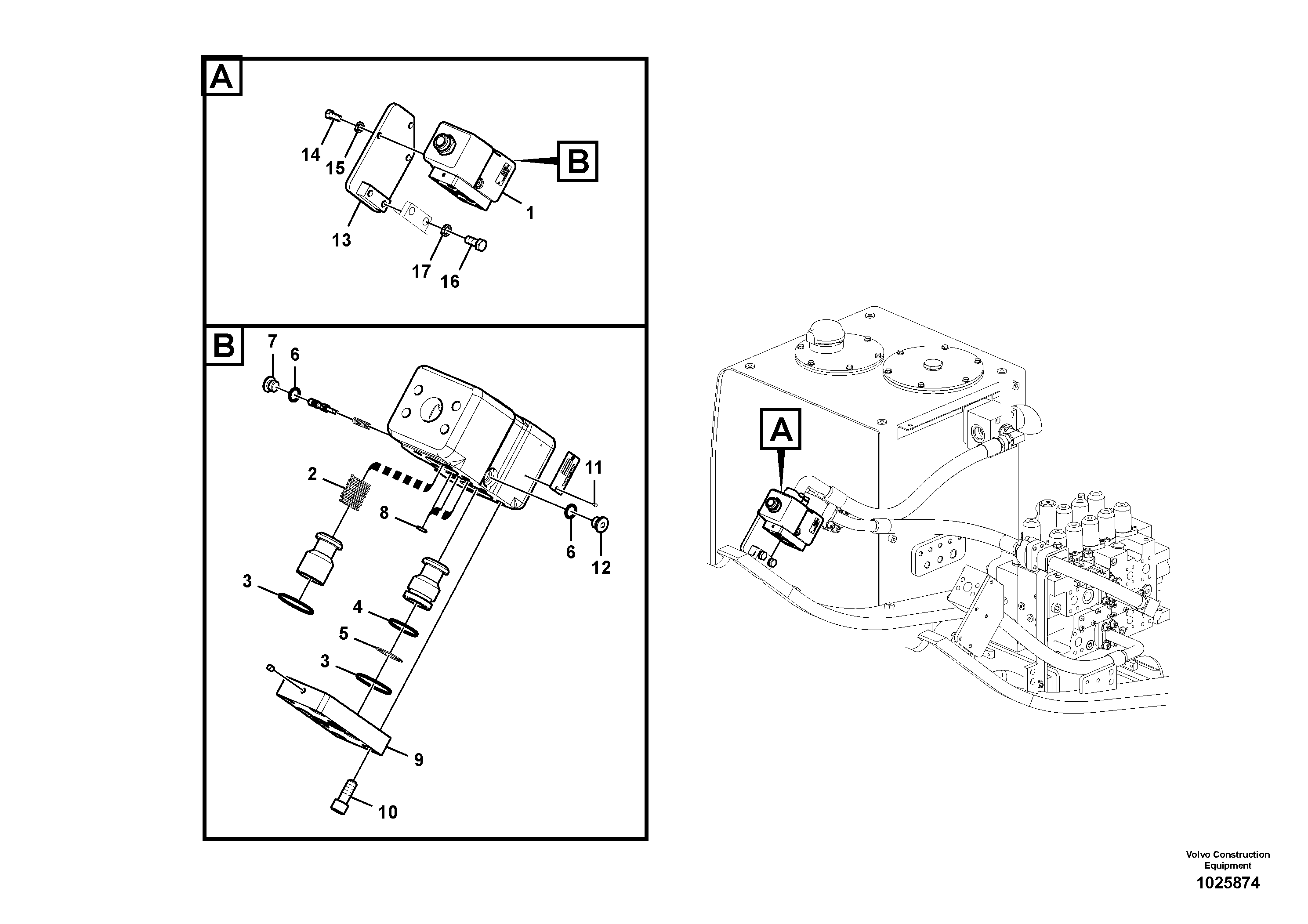 Схема запчастей Volvo EC330B - 25796 Valve, selector EC330B PRIME S/N 15001-