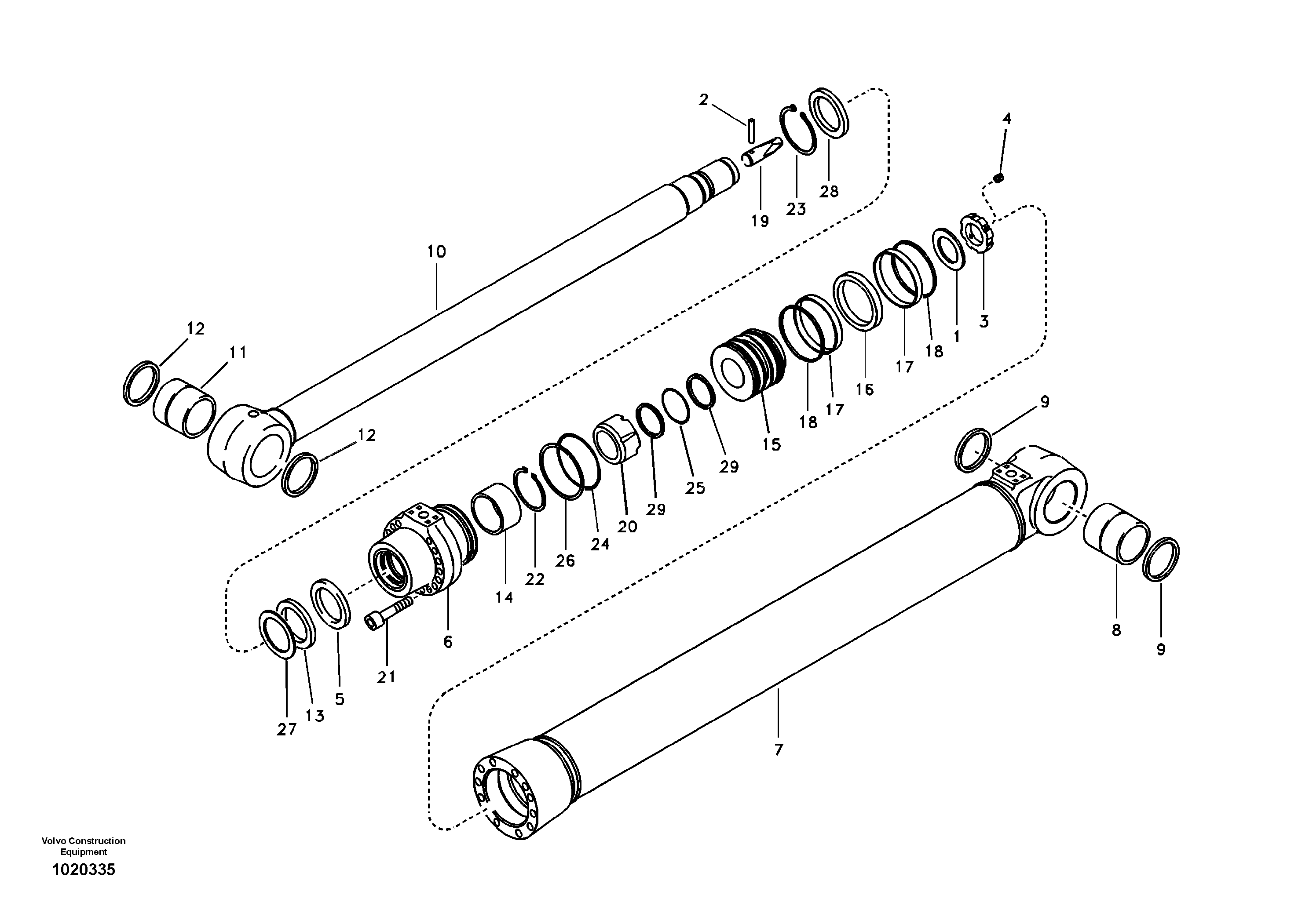 Схема запчастей Volvo EC330B - 87164 Dipper arm cylinder EC330B PRIME S/N 15001-