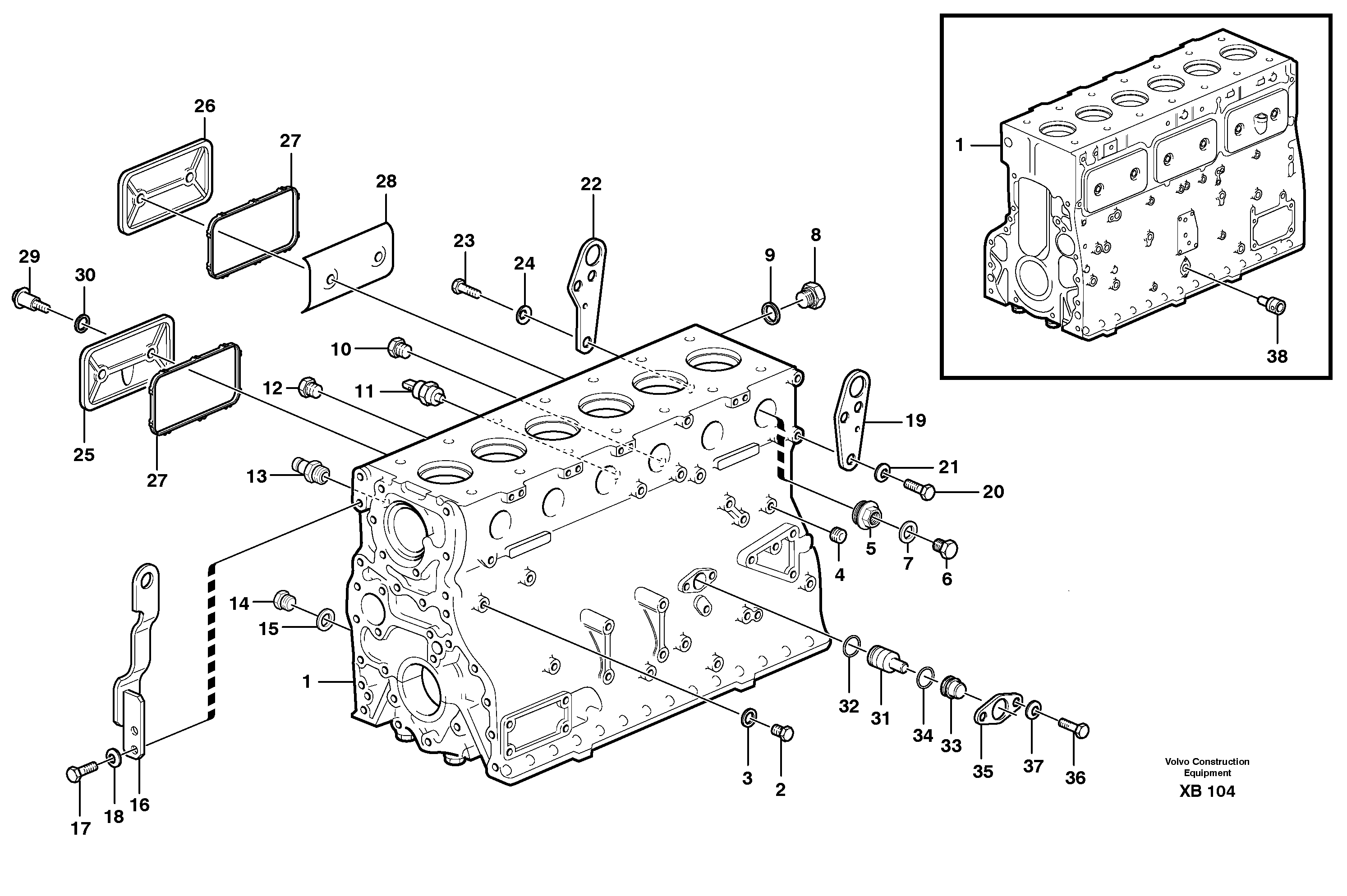 Схема запчастей Volvo EC330B - 6229 Блок цилиндров EC330B