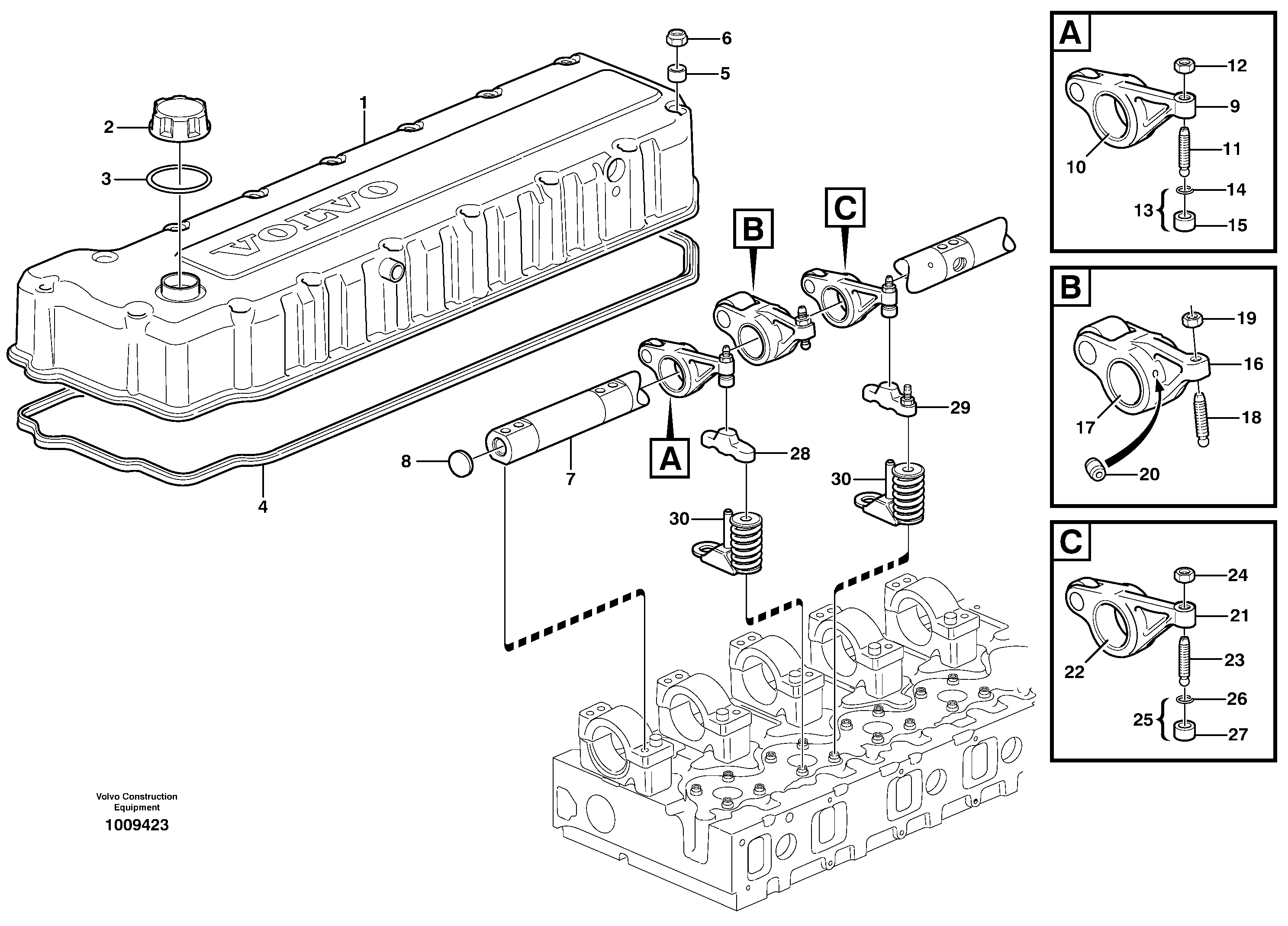 Схема запчастей Volvo EC330B - 104377 Valve mechanism EC330B