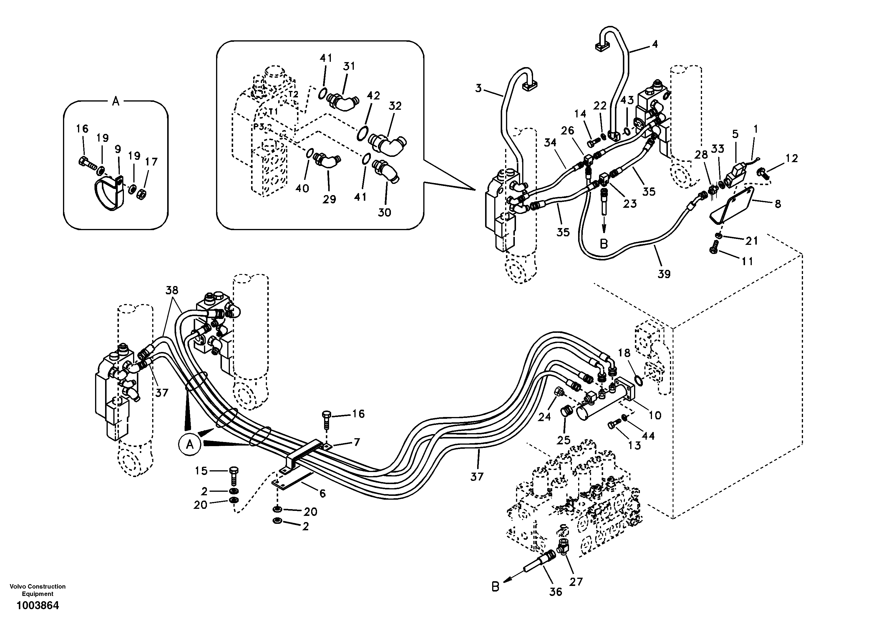 Схема запчастей Volvo EC330B - 46294 Working hydraulic, boom rupture EC330B