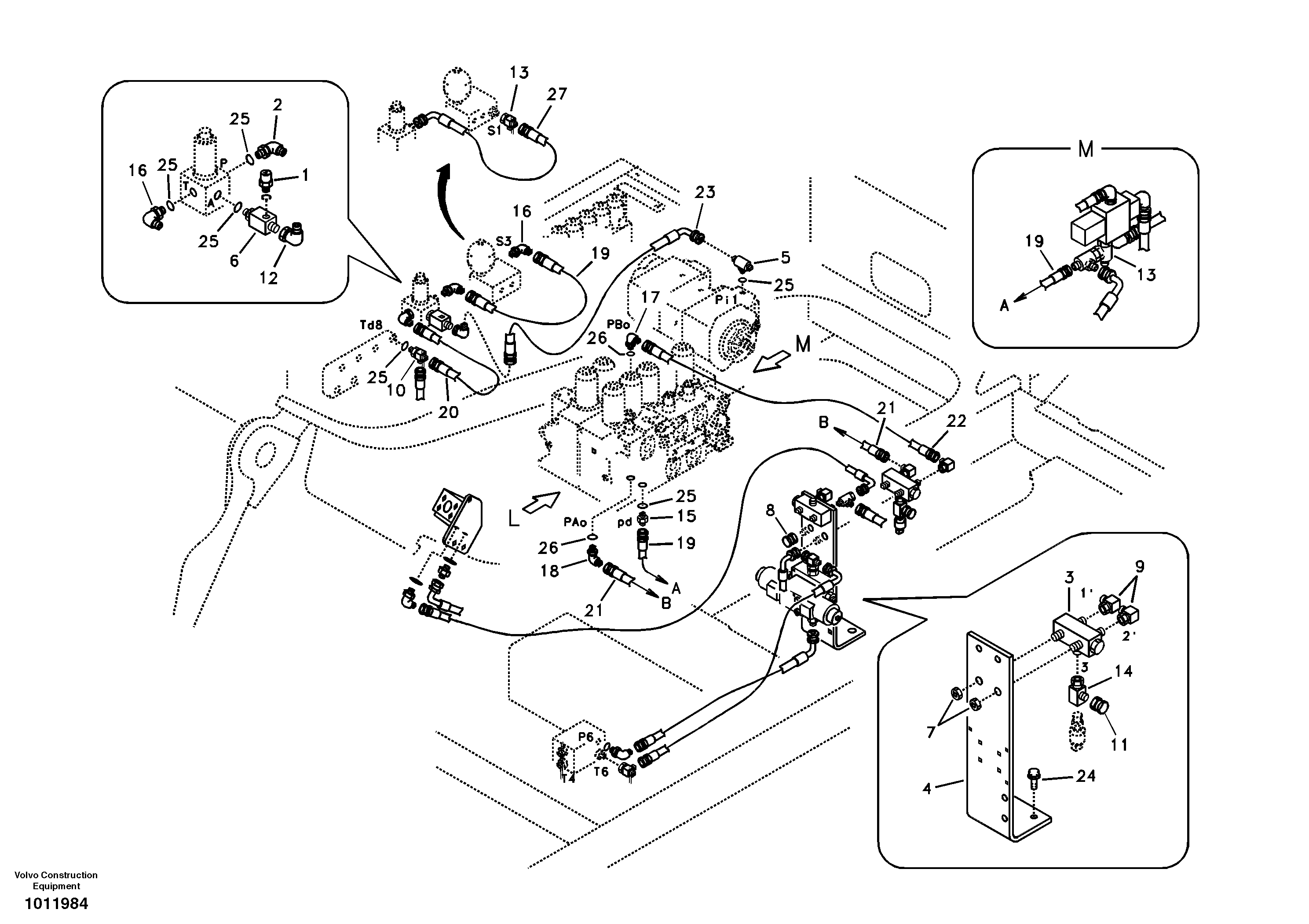 Схема запчастей Volvo EC330B - 54018 Working hydraulic, hammer and shear for upper EC330B