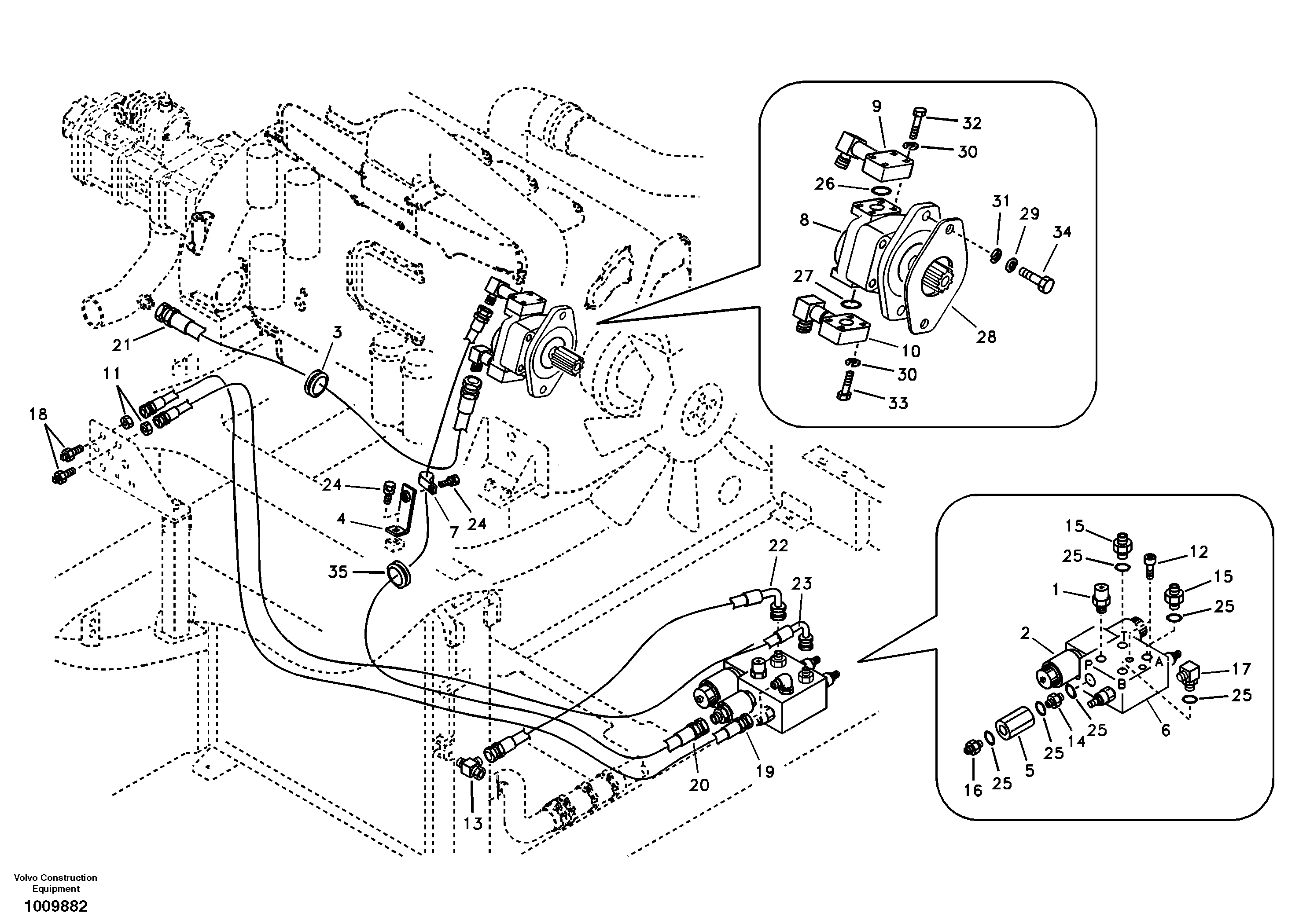 Схема запчастей Volvo EC330B - 48294 Working hydraulic, slope and rotator on upper frame EC330B
