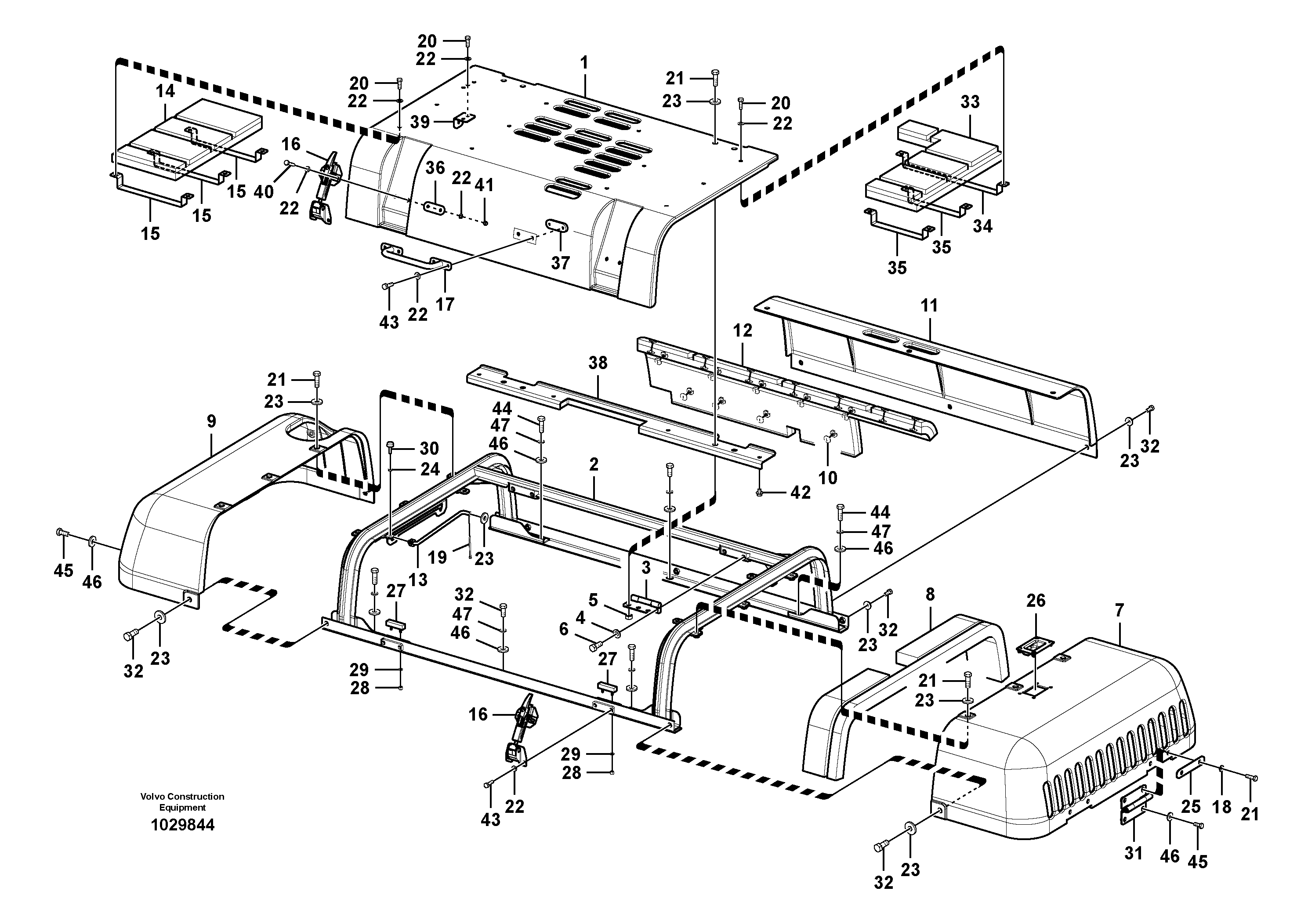 Схема запчастей Volvo EC330B - 100771 Engine hood EC330B PRIME S/N 15001-