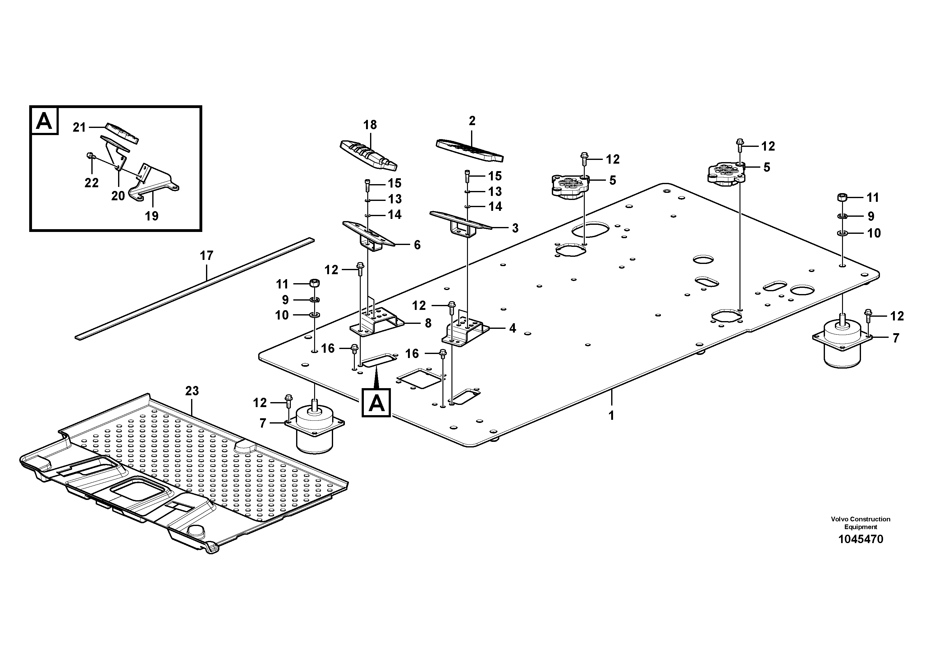 Схема запчастей Volvo EC330B - 59514 Cabin floor EC330B PRIME S/N 15001-
