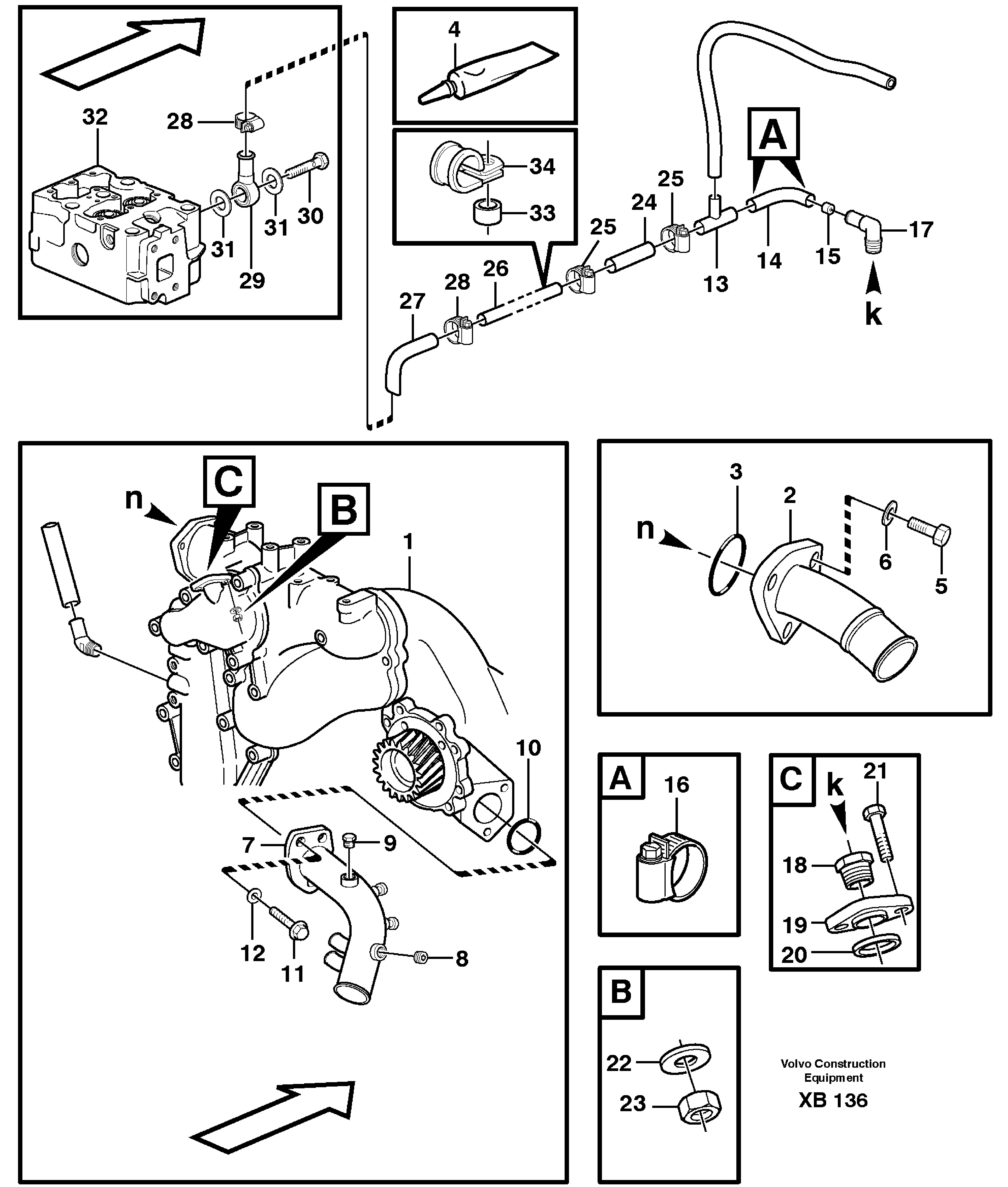 Схема запчастей Volvo EC330B - 18084 Система охлаждения EC330B