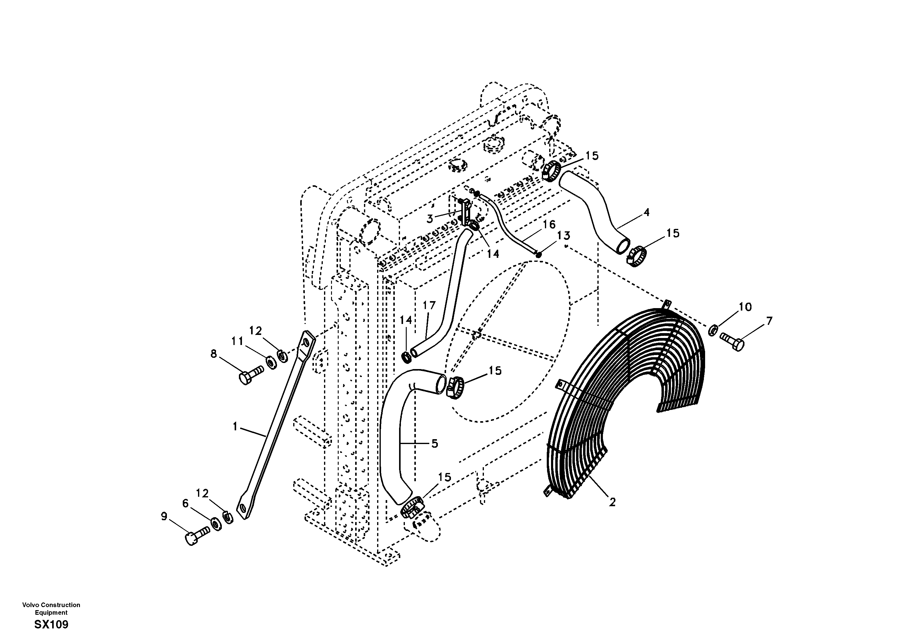 Схема запчастей Volvo EC330B - 43526 Система охлаждения EC330B