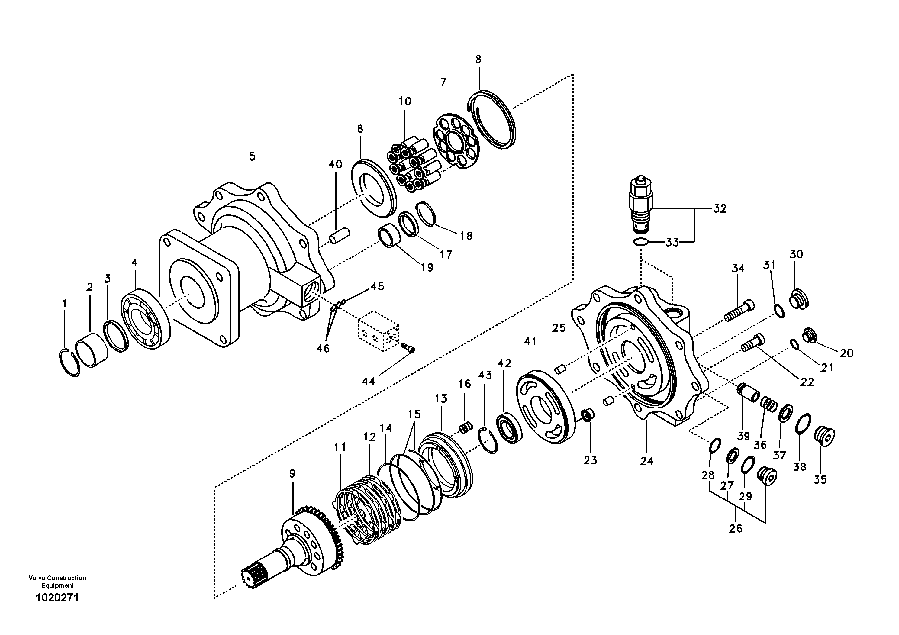 Схема запчастей Volvo EC330B - 95149 Поворотный редуктор (Гидромотор поворота платформы) EC330B SER NO INT 10713- EU&NA 80001-