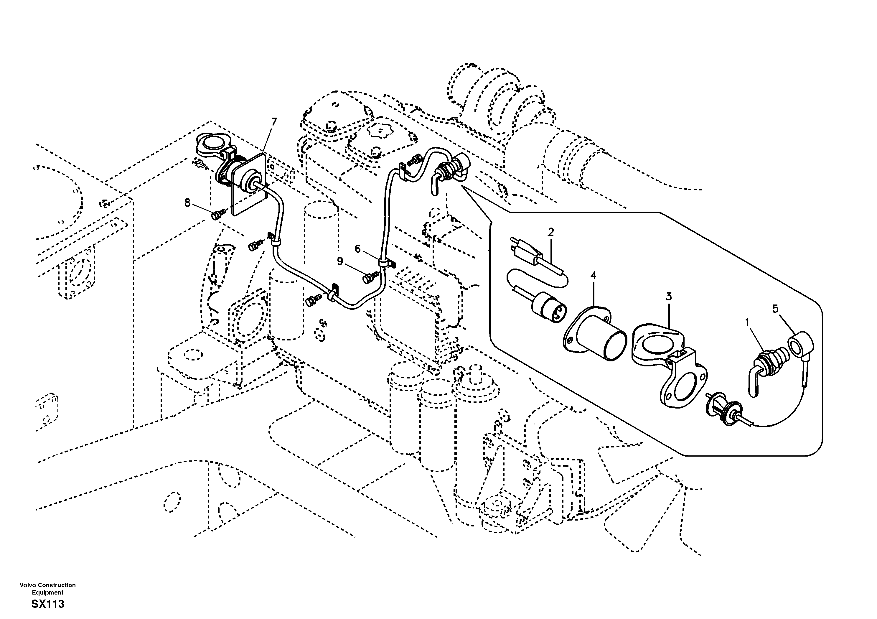 Схема запчастей Volvo EC330B - 62282 Engine block heater EC330B