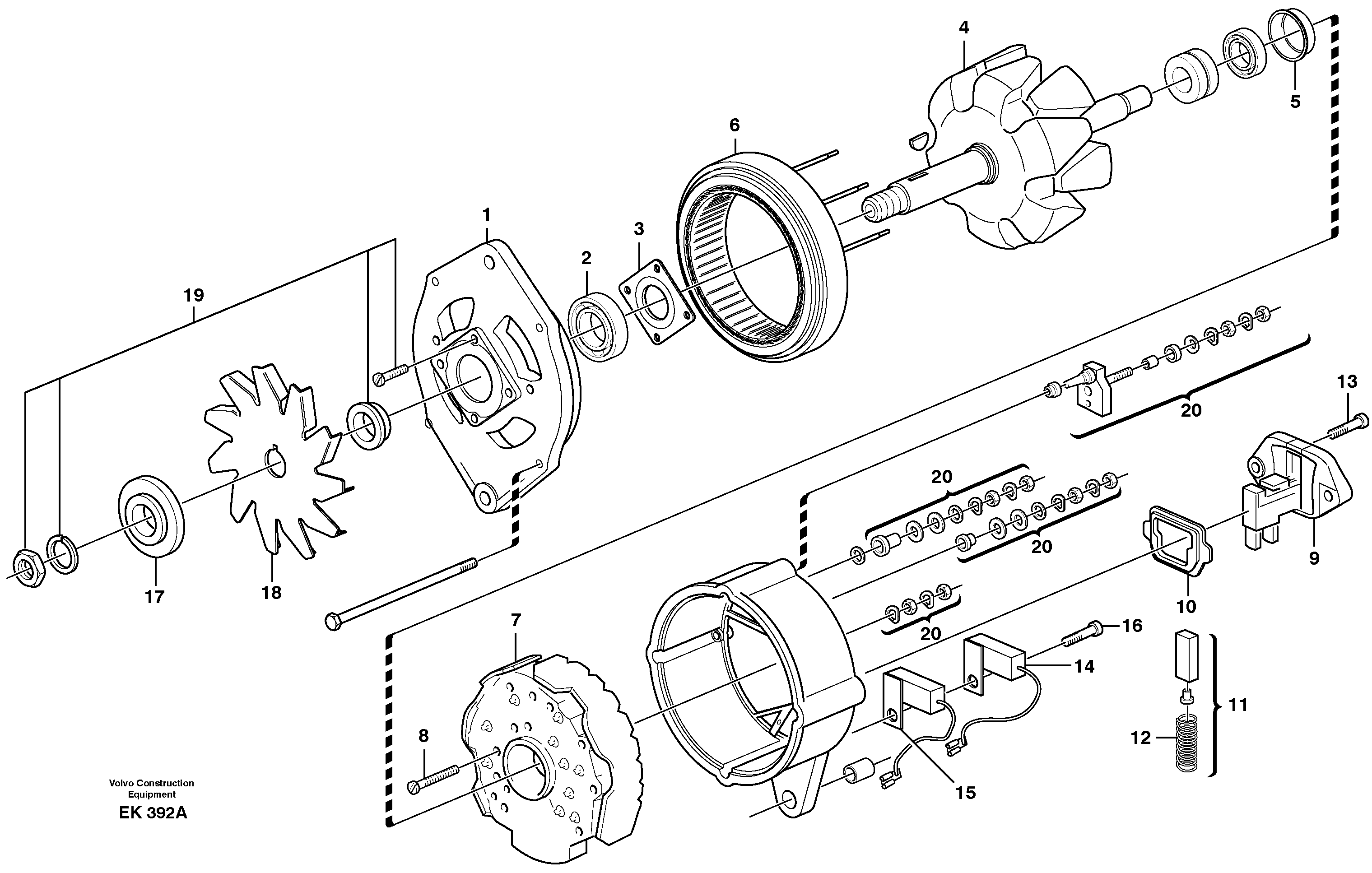 Схема запчастей Volvo EC330B - 35792 Alternator EC330B