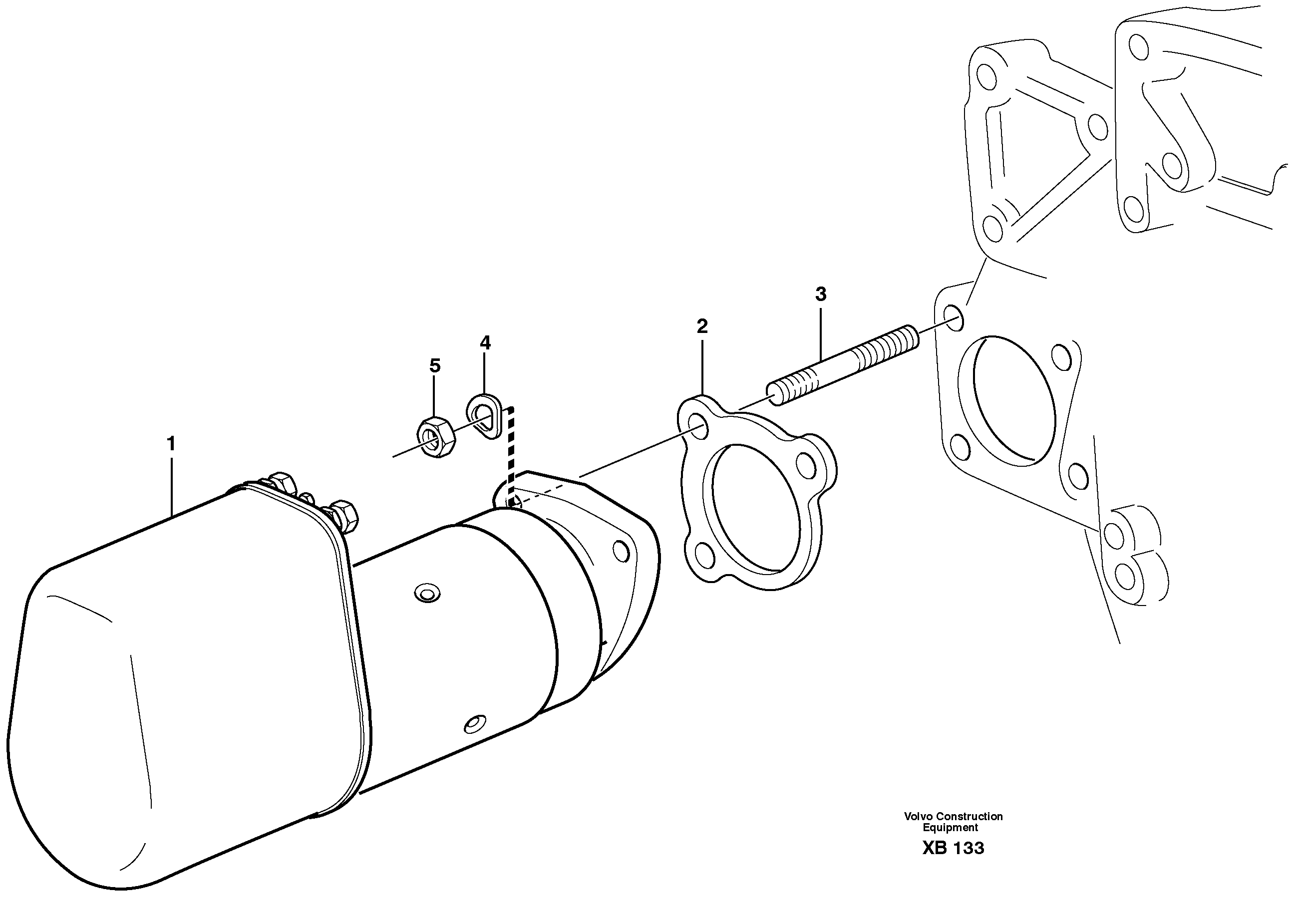 Схема запчастей Volvo EC330B - 35003 Starter motor with assembling details EC330B