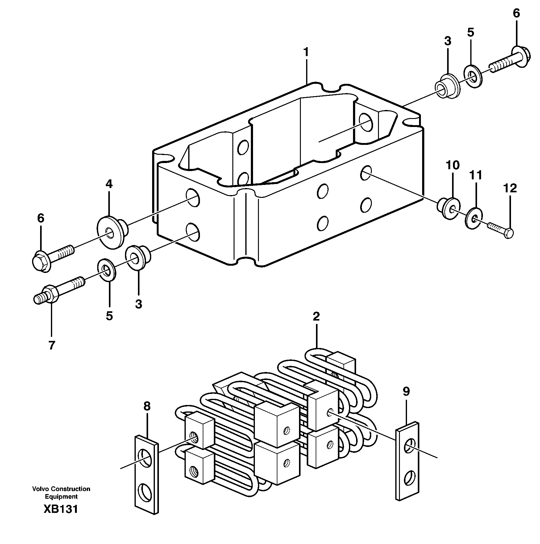 Схема запчастей Volvo EC330B - 35005 Предпусковой подогреватель в сборе EC330B