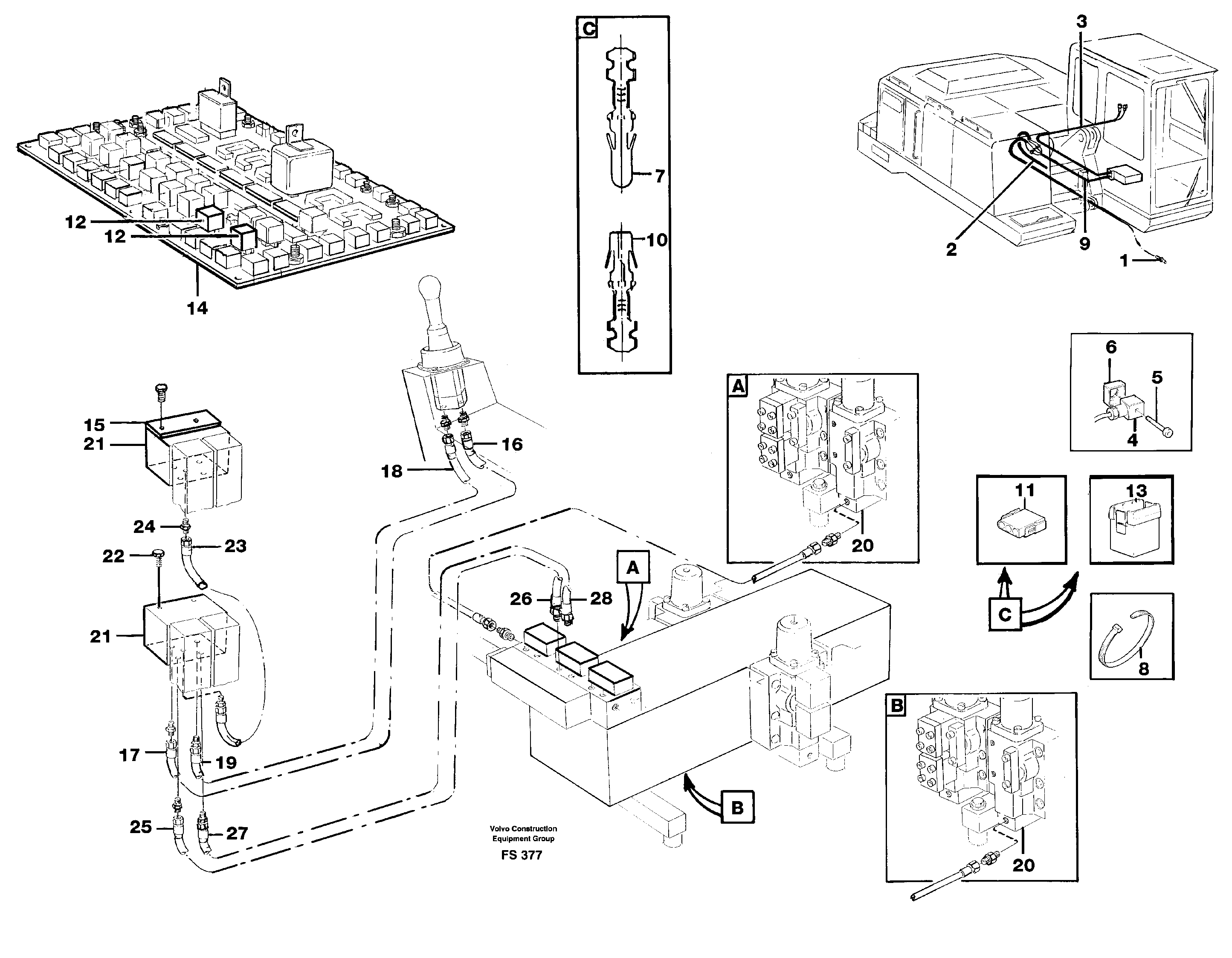 Схема запчастей Volvo EC420 - 1019 Hydraulic installation Handling equipment three-pieces EC420 ?KERMAN ?KERMAN EC420 SER NO - 1550