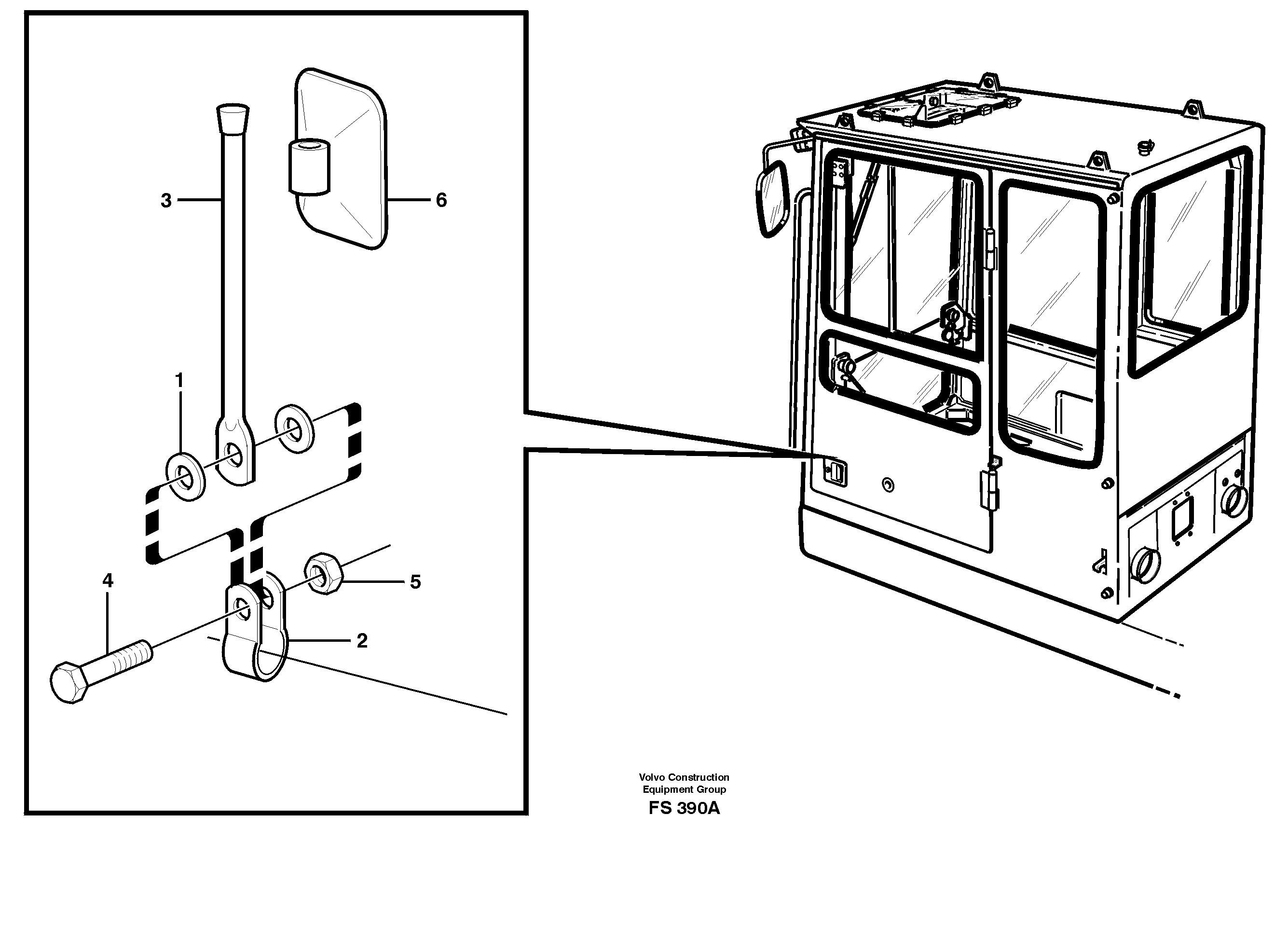 Схема запчастей Volvo EC420 - 1024 Mirror on cab Mirror Rh side (germany equipment) EC420 ?KERMAN ?KERMAN EC420 SER NO - 1550