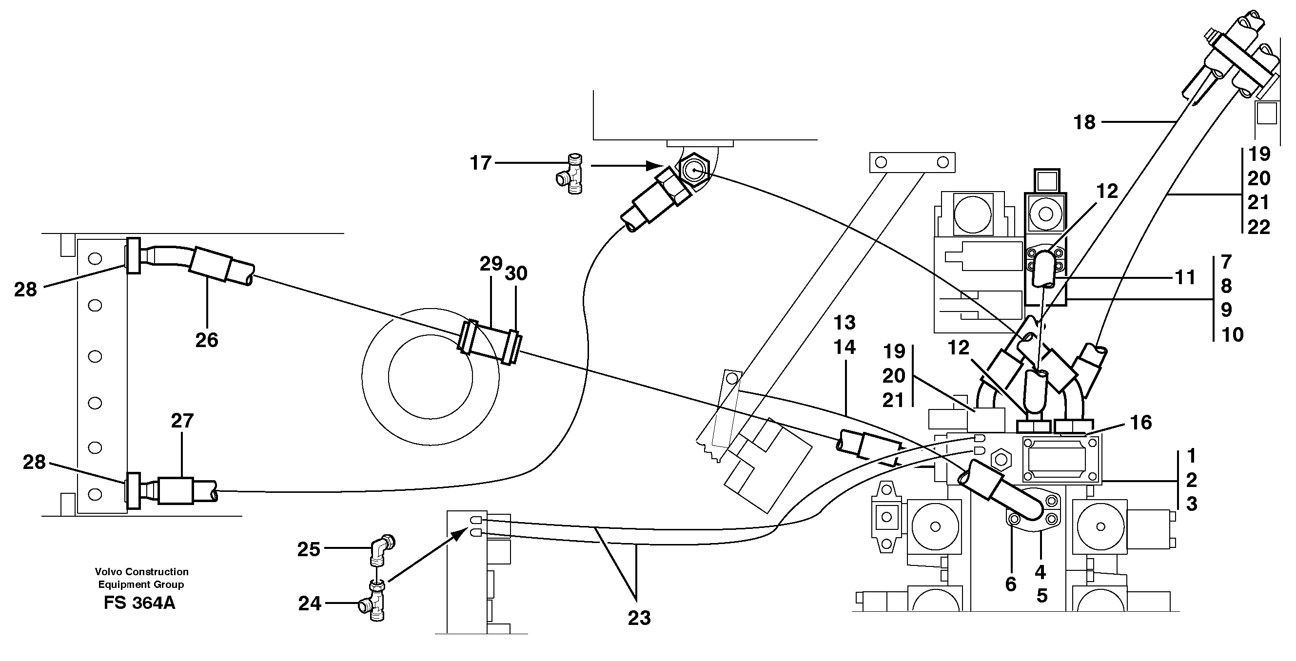 Схема запчастей Volvo EC420 - 16053 Hydraulics for hammer in base machine 1 and 2 pumps EC420 ?KERMAN ?KERMAN EC420 SER NO - 1550