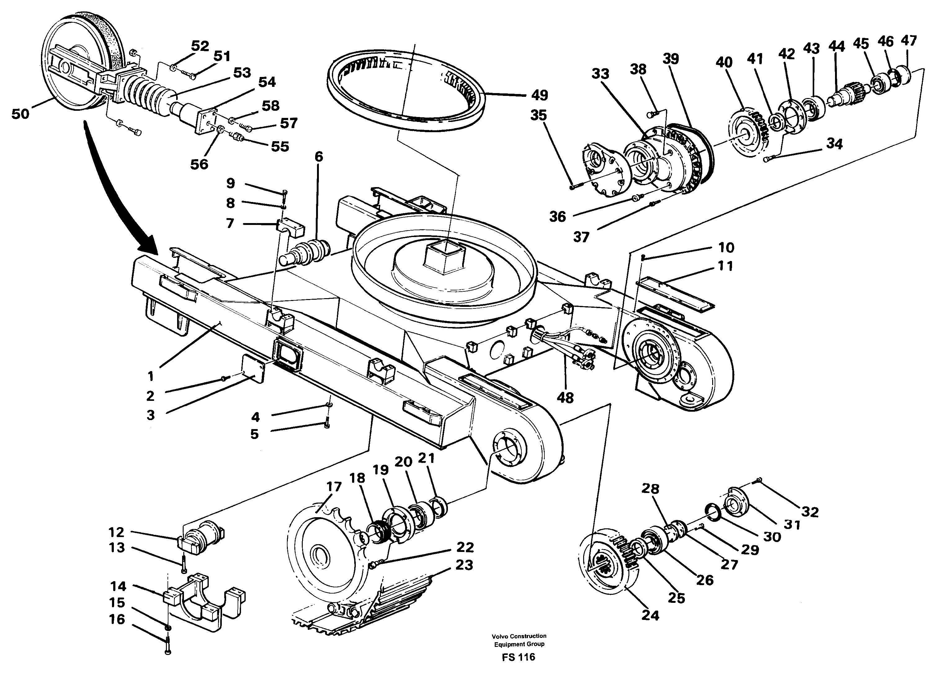 Схема запчастей Volvo EC420 - 17700 Components of undercarriage EC420 ?KERMAN ?KERMAN EC420 SER NO - 1550