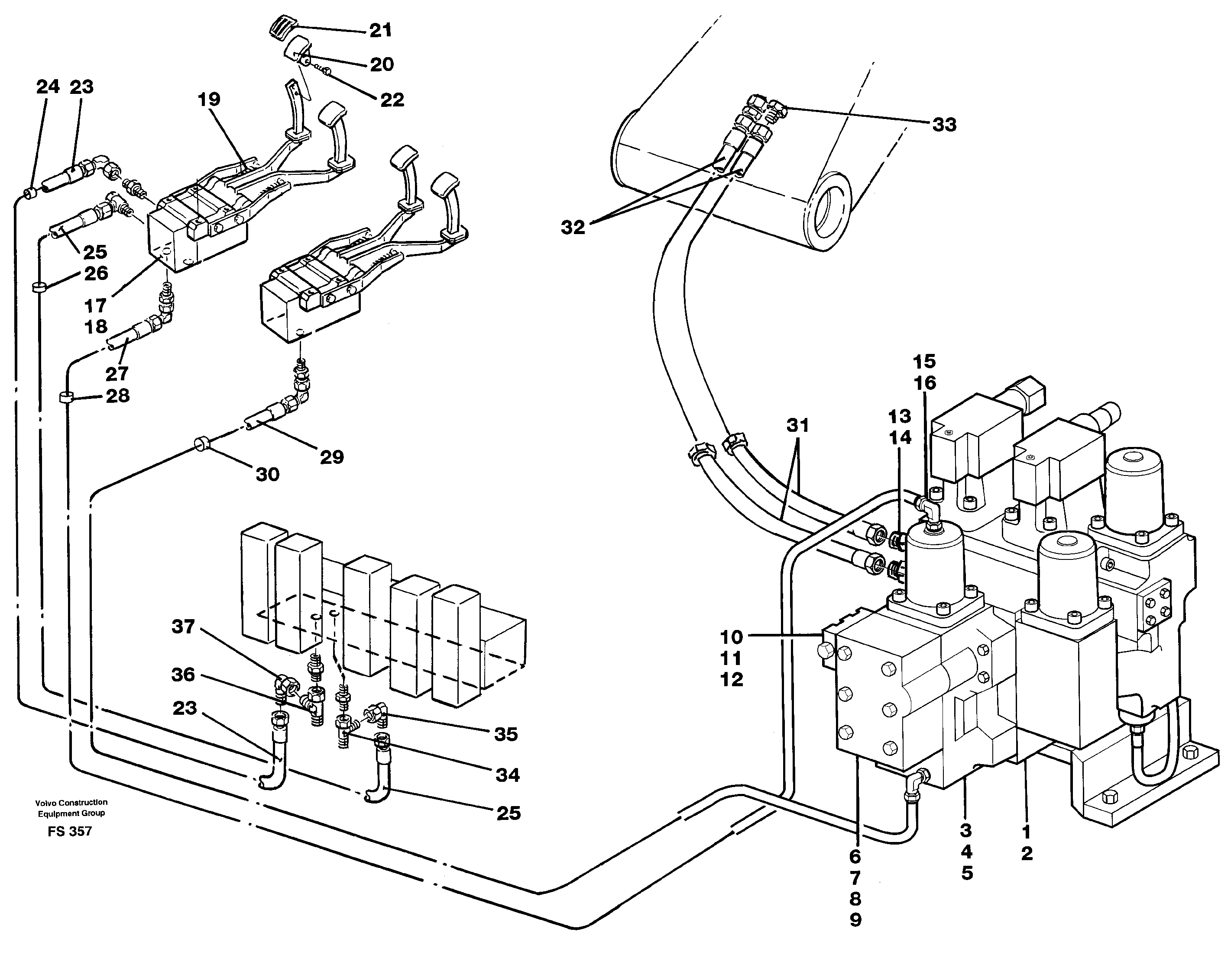 Схема запчастей Volvo EC420 - 52609 Hydraulics - slope bucketin base machine Pedal controlled EC420 ?KERMAN ?KERMAN EC420 SER NO - 1550