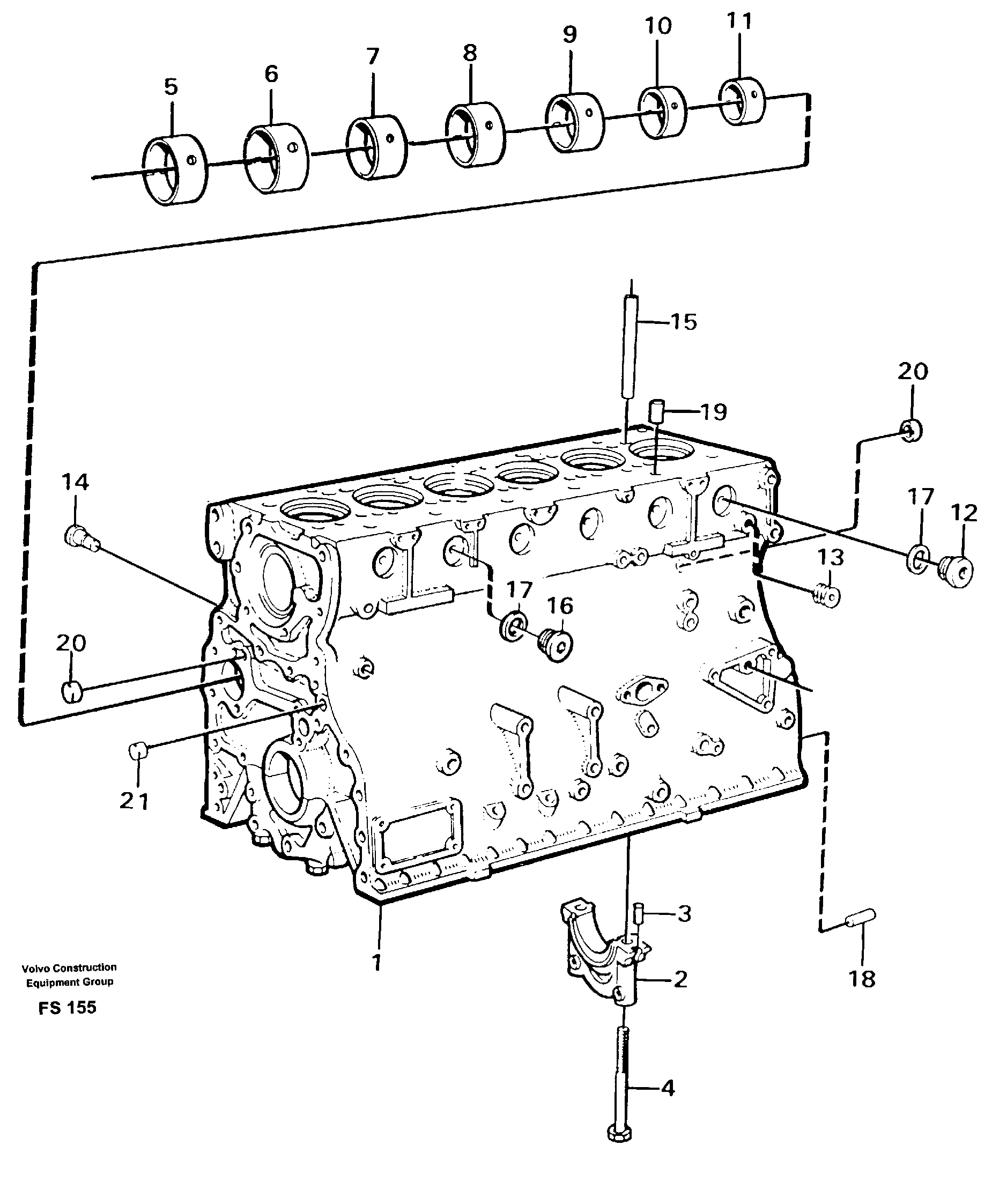 Схема запчастей Volvo EC420 - 100733 Блок цилиндров EC420 ?KERMAN ?KERMAN EC420 SER NO - 1550