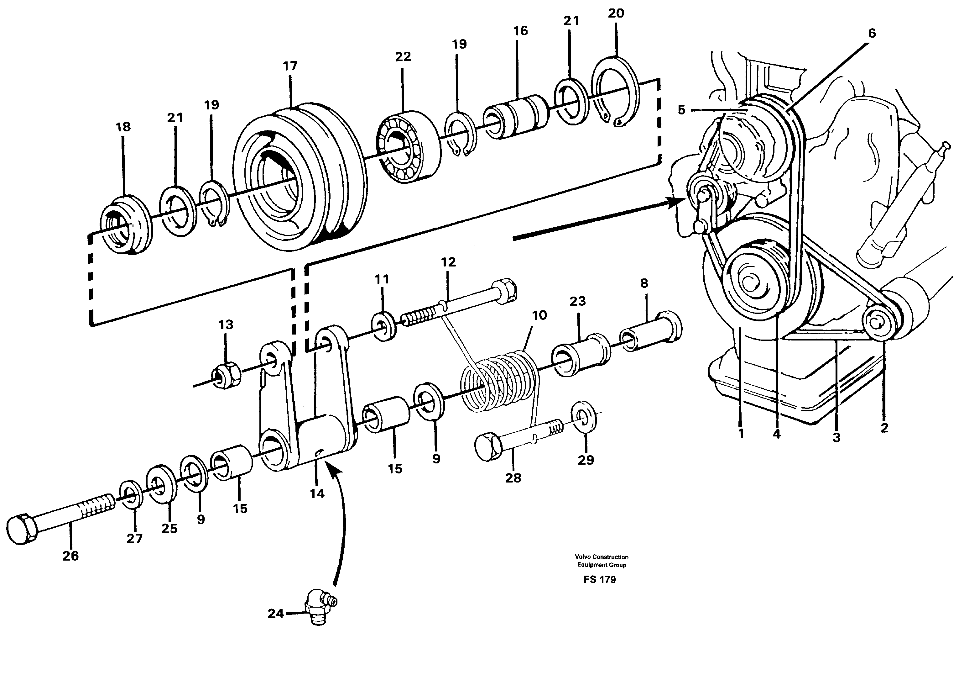 Схема запчастей Volvo EC420 - 47133 Belt transmission EC420 ?KERMAN ?KERMAN EC420 SER NO - 1550