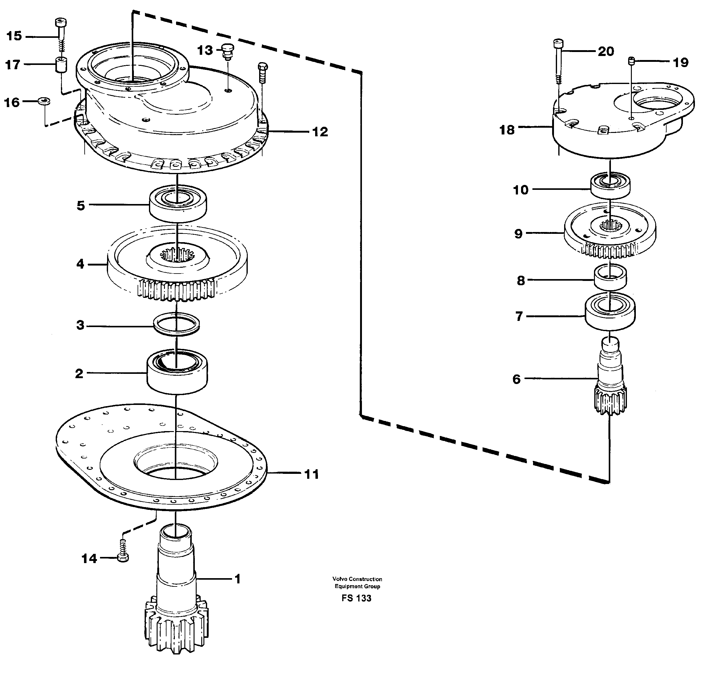 Схема запчастей Volvo EC420 - 49585 Swing gearbox EC420 ?KERMAN ?KERMAN EC420 SER NO - 1550