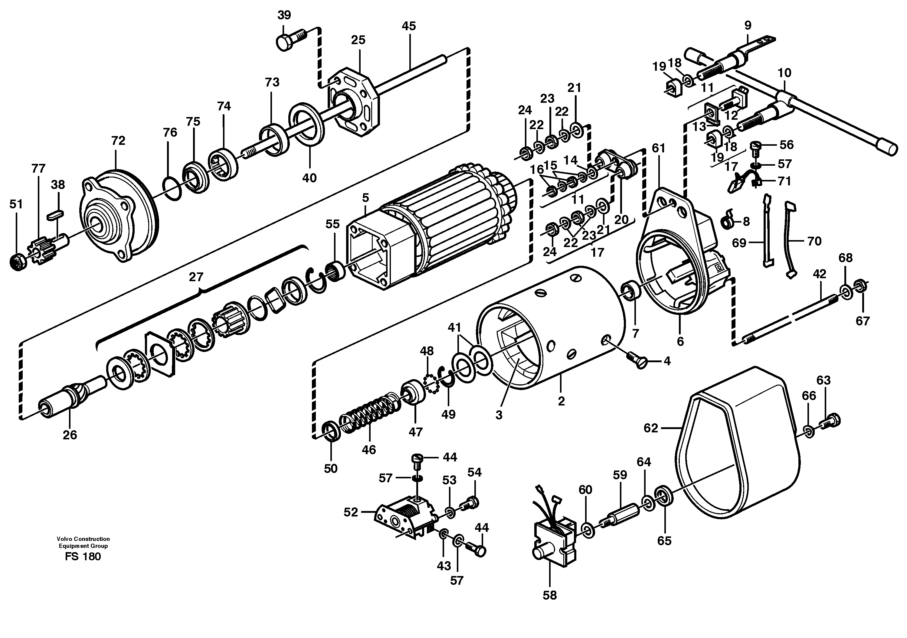 Схема запчастей Volvo EC420 - 49963 Starter motor EC420 ?KERMAN ?KERMAN EC420 SER NO - 1550
