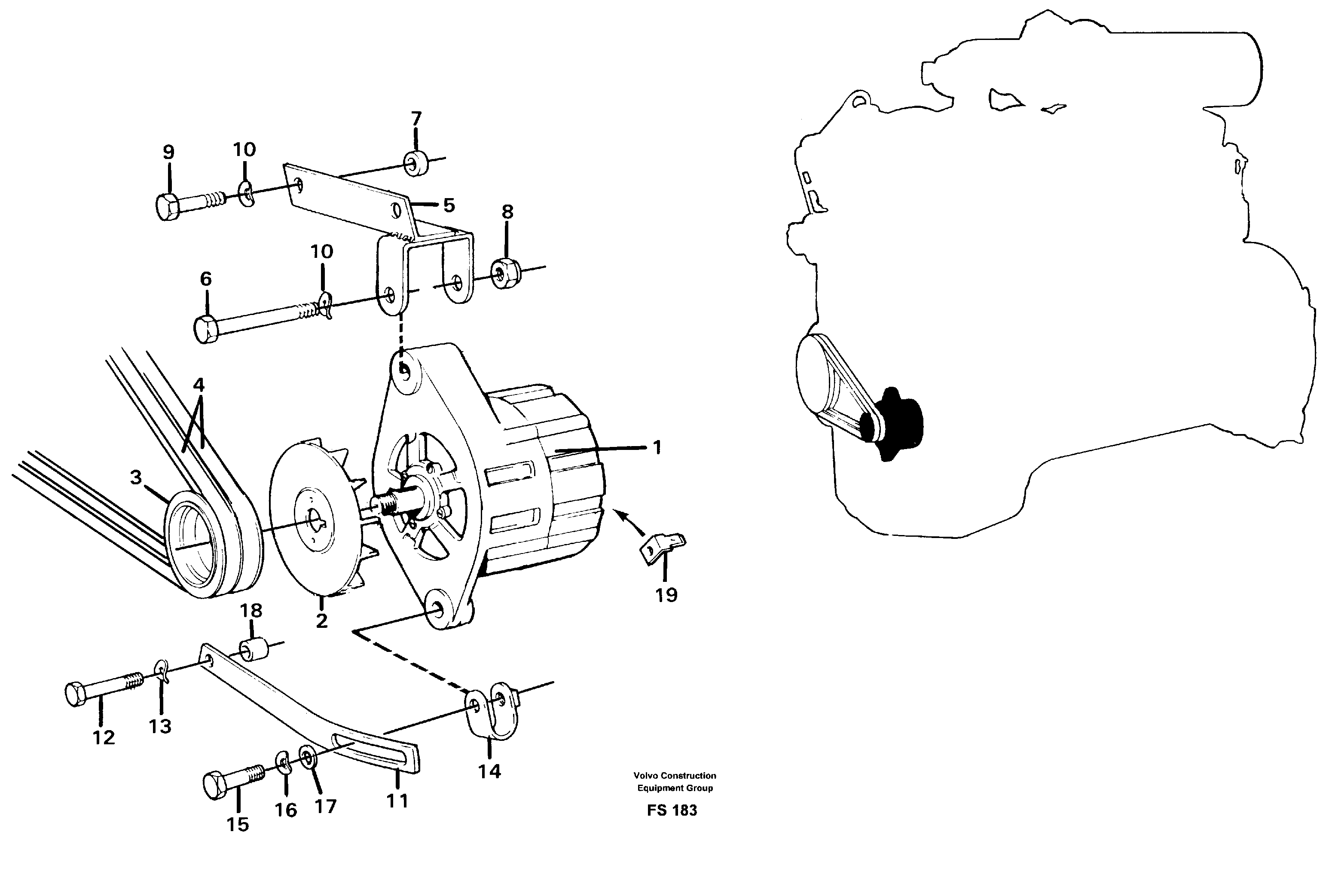Схема запчастей Volvo EC420 - 50648 Alternator with assembling details EC420 ?KERMAN ?KERMAN EC420 SER NO - 1550
